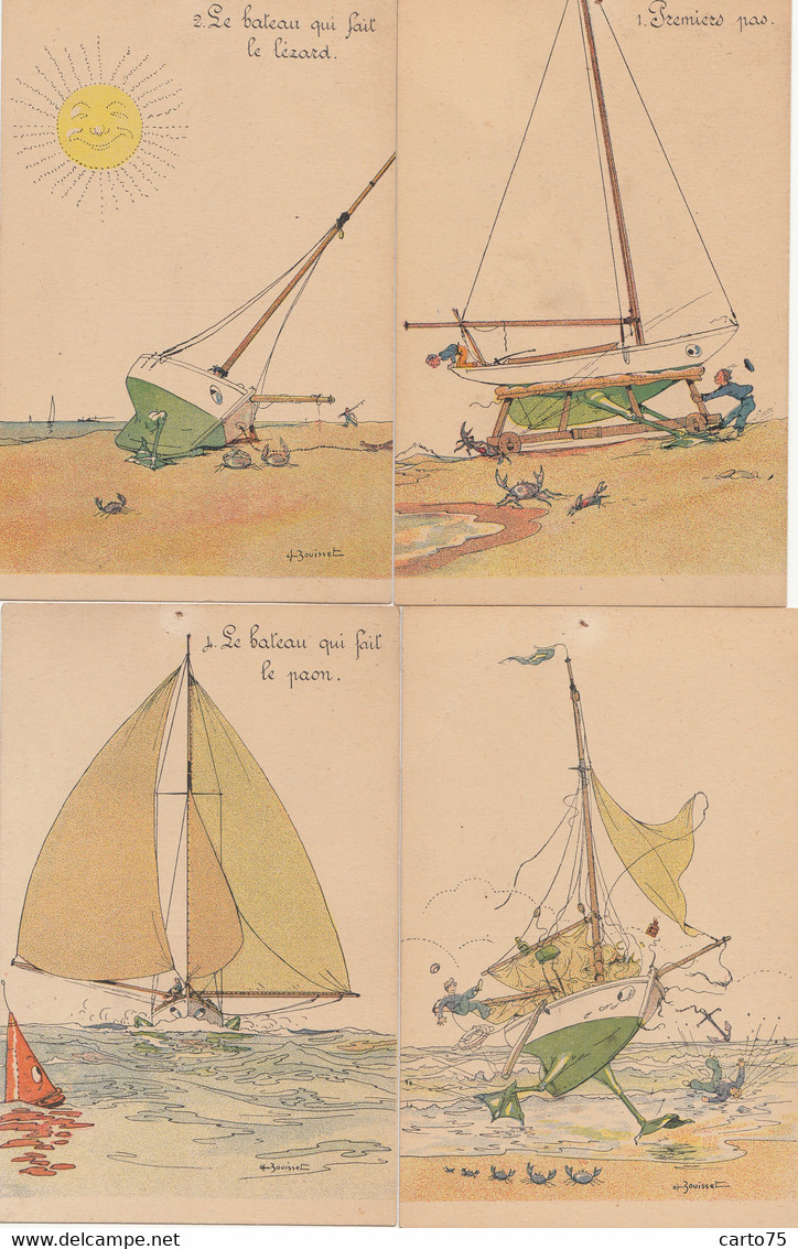 Illustrateurs - Firmin Bouisset - Série De 12 Cpa - Humour - Histoire Bâteaux Pêche Voile - Zumbusch, Ludwig V.