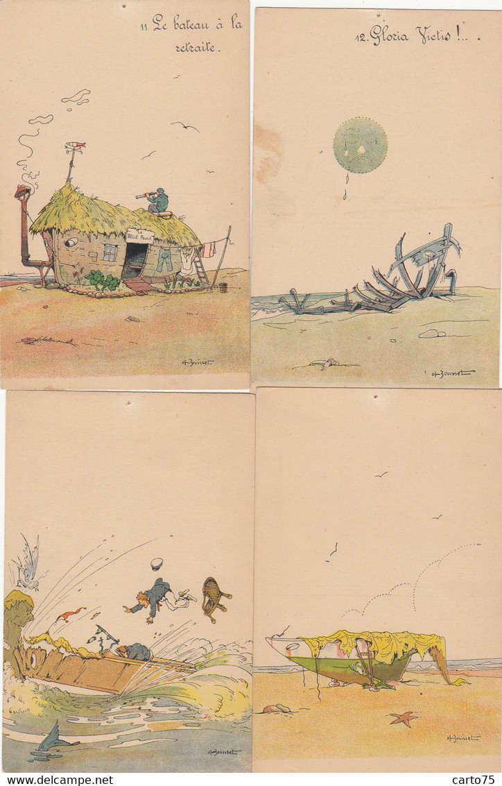 Illustrateurs - Firmin Bouisset - Série De 12 Cpa - Humour - Histoire Bâteaux Pêche Voile - Zumbusch, Ludwig V.
