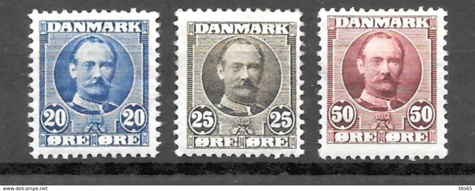 AFA # 56-58  Denmark    MNH** /57-58 Lightly Hinged   1907    (12 3/4) - Nuovi
