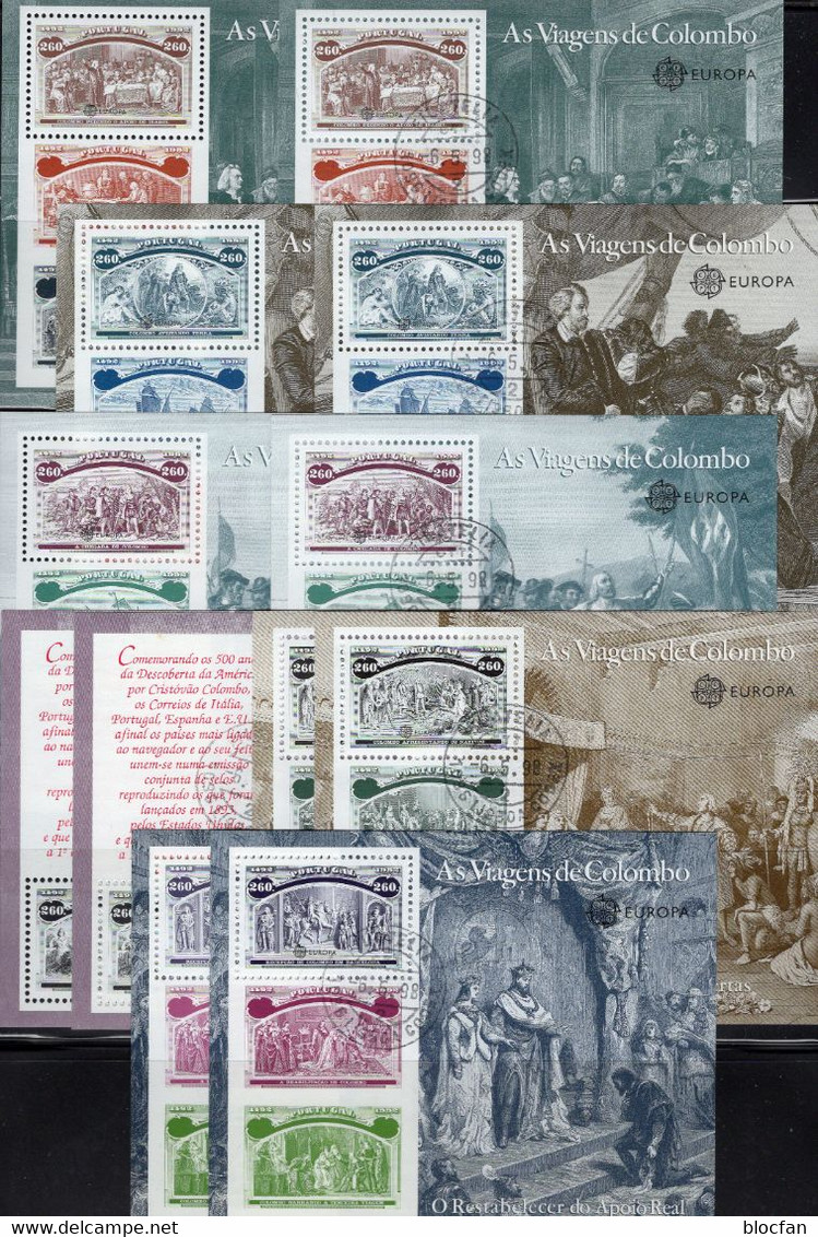 Columbus EUROPA 1992 Portugal Blöcke 85-90 **/o 75€ Entdeckung Amerikas History Bloque M/s Hoja Blocs S/s Sheets Bf CEPT - Collections