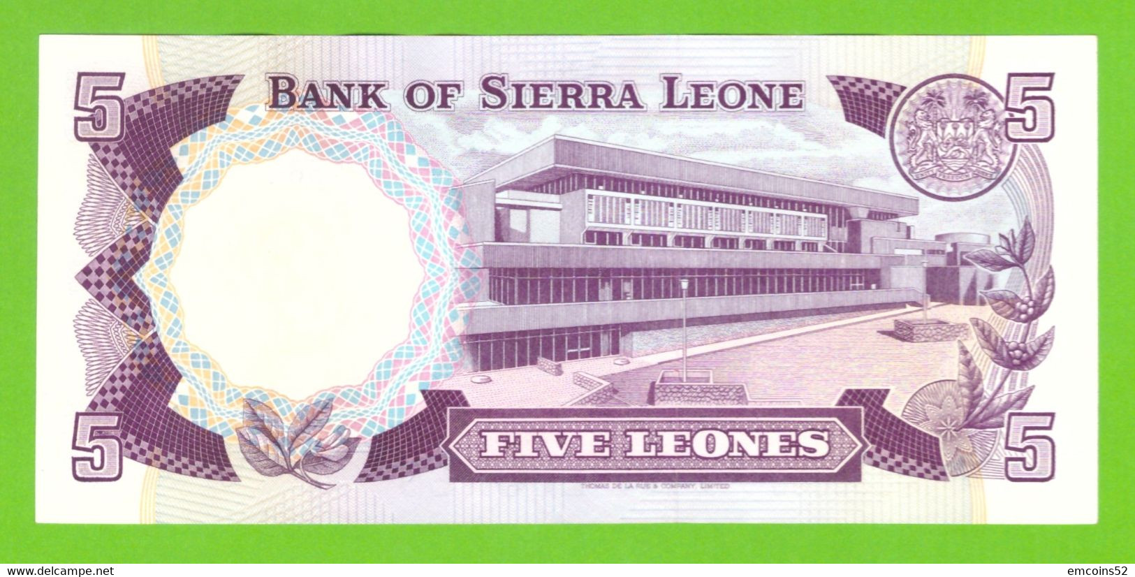 SIERRA LEONE 5 LEONES 1978  P-7b UNC - Sierra Leone
