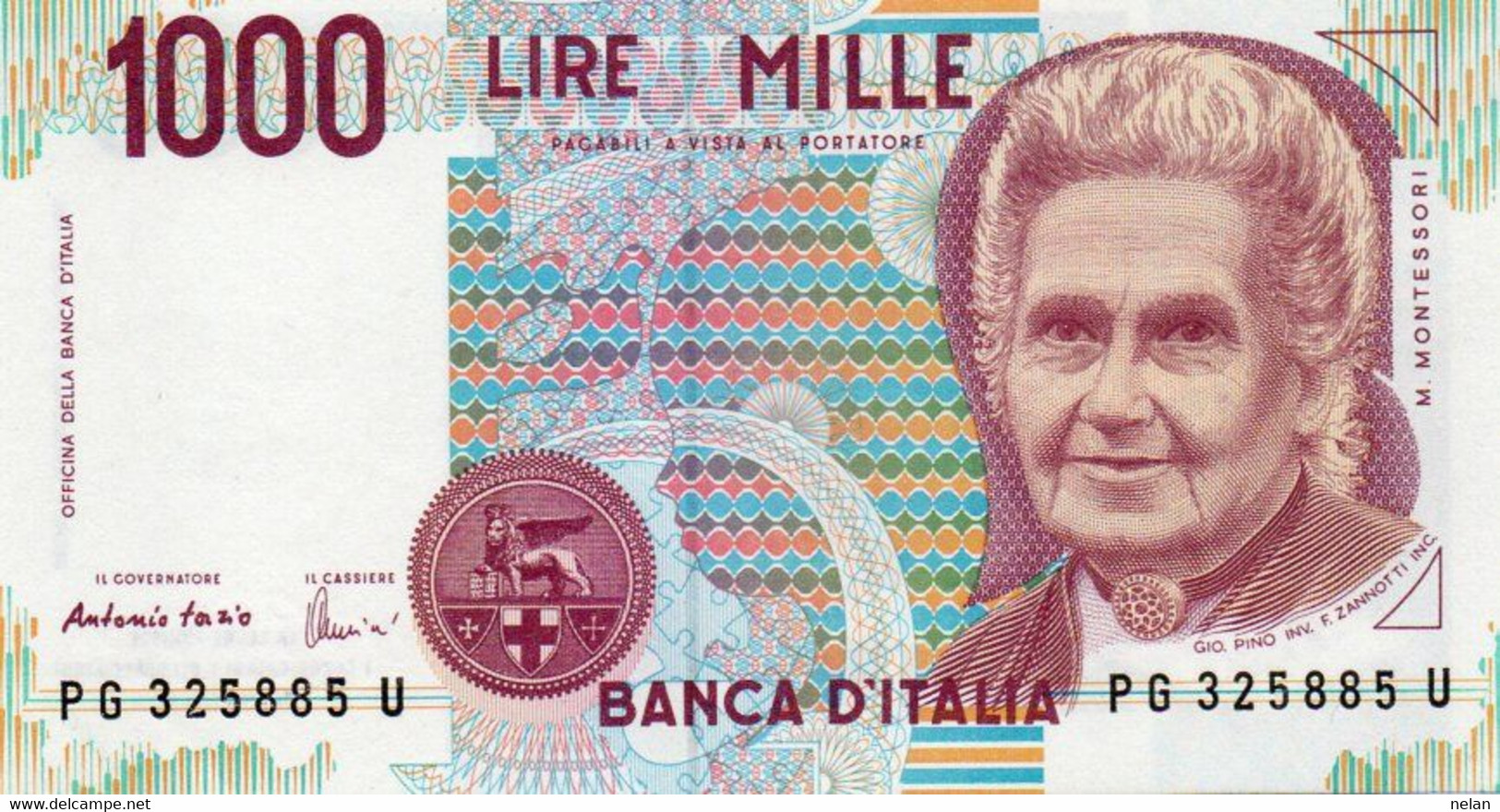 ITALIA  1000 LIRE - 1998 -MONTESSORI -  P-114c.3  Unc   Firme: Antonio Fazio = Angelo Amici - 1.000 Lire