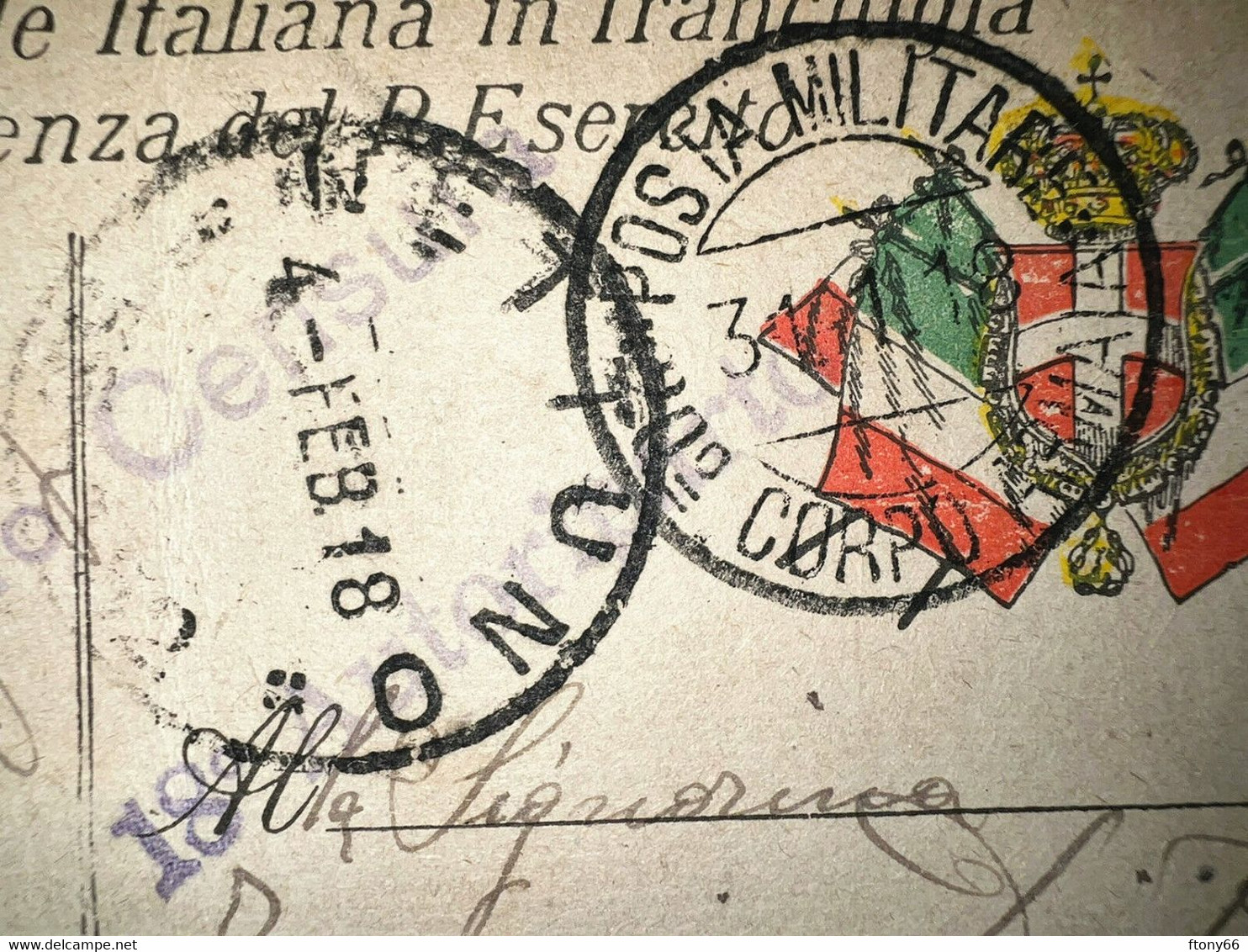 MA22 Cartolina Postale Italiana In Franchigia Corrispondenza Del R. Esercito 1918 - Weltkrieg 1914-18