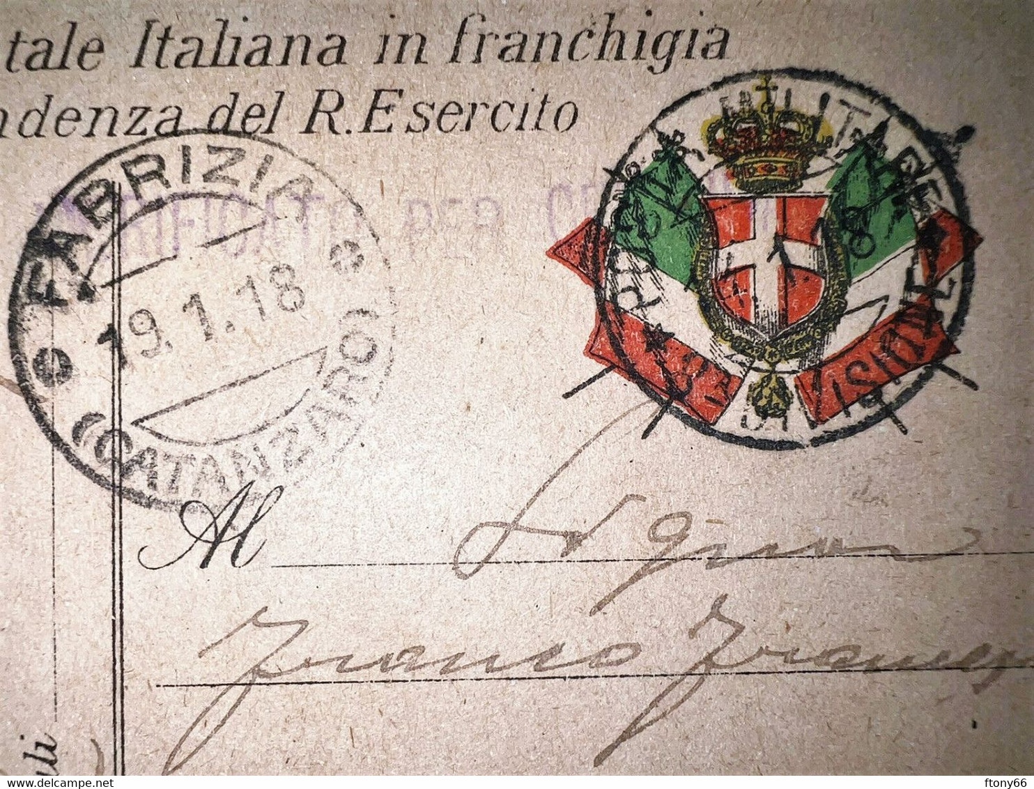 MA22 Cartolina Postale Italiana In Franchigia Corrispondenza Del R. Esercito 1918 - Oorlog 1914-18