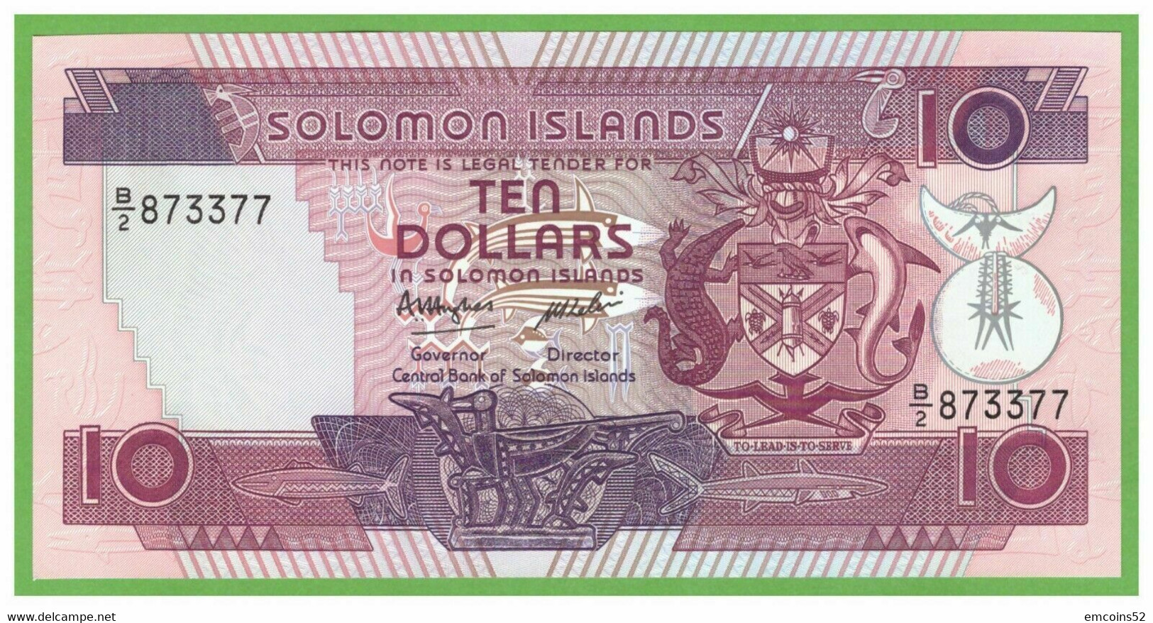 SOLOMON ISLANDS 10 DOLLARS 1986  P-15  UNC - Isla Salomon