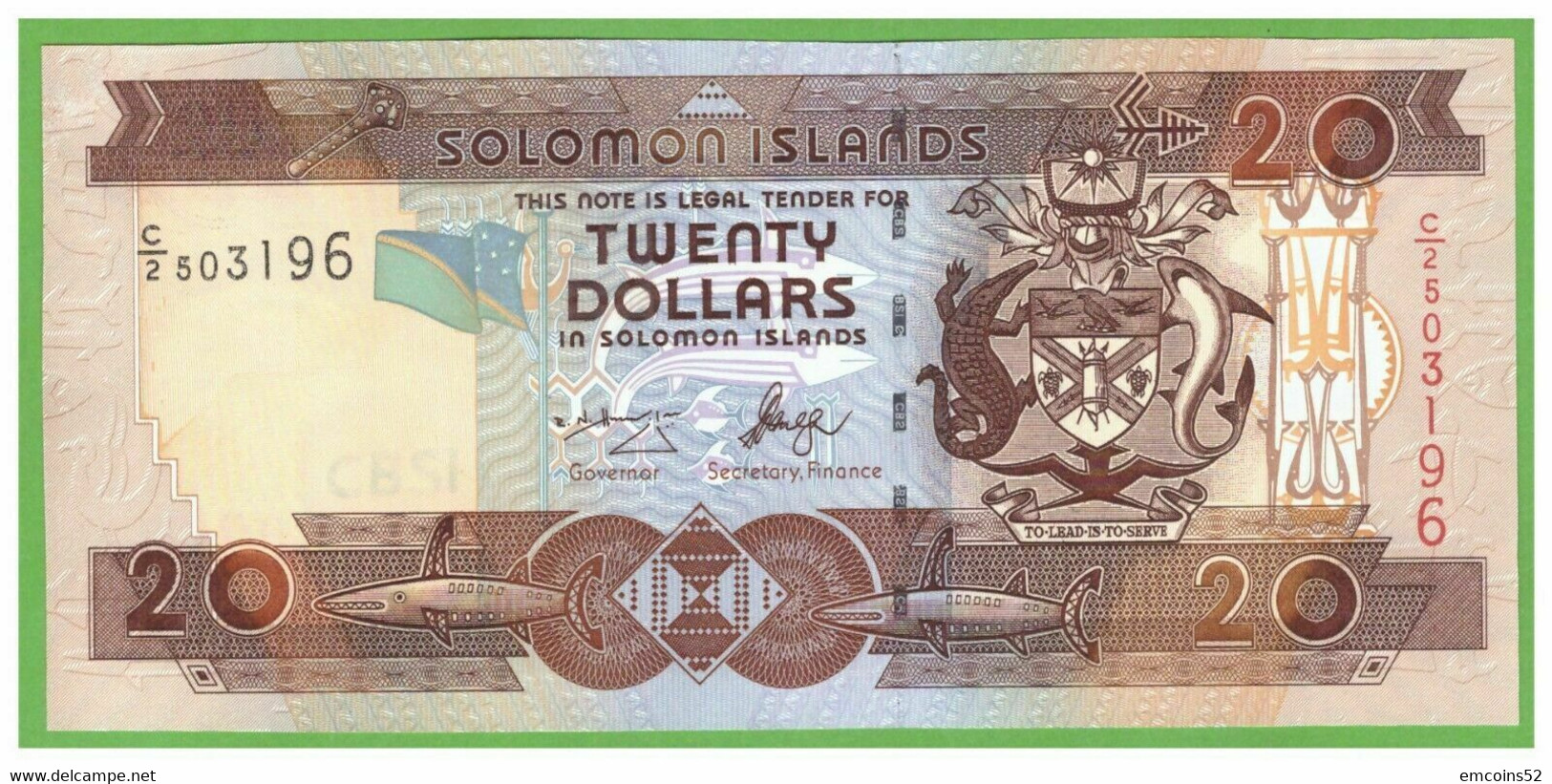 SOLOMON ISLANDS 20 DOLLARS 2004  P-28(1)  UNC - Salomonseilanden