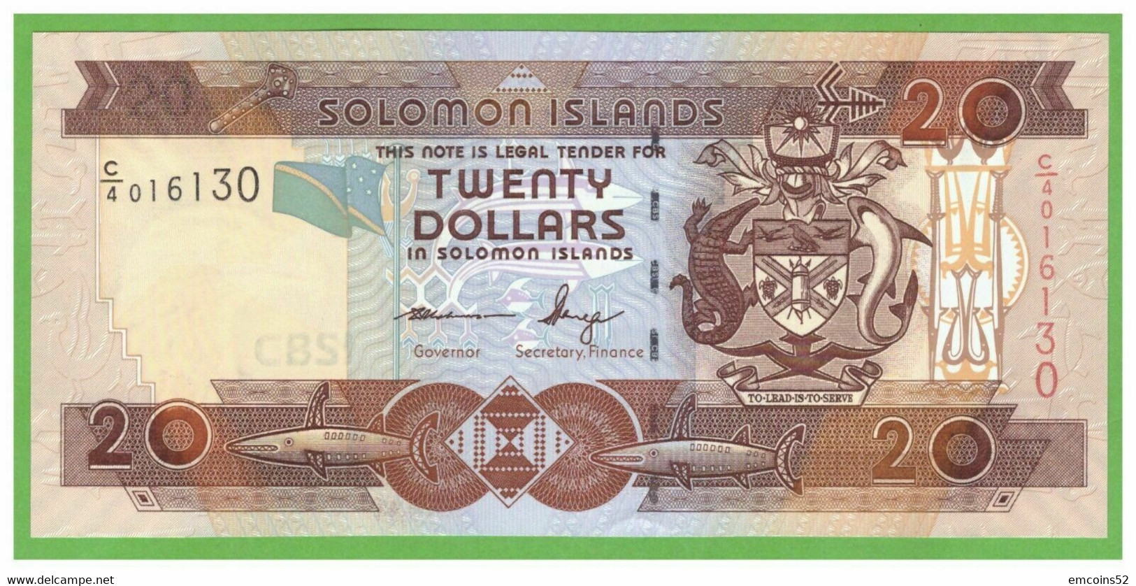 SOLOMON ISLANDS 20 DOLLARS 2011  P-28(2)  UNC - Solomon Islands