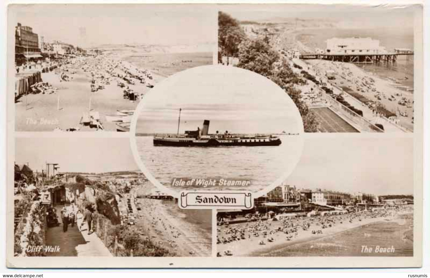 UNITED KINGDOM ENGLAND ISLE OF WIGHT STEAMER SANDOWN BEACH PIER CLIFF-WALK - Sandown