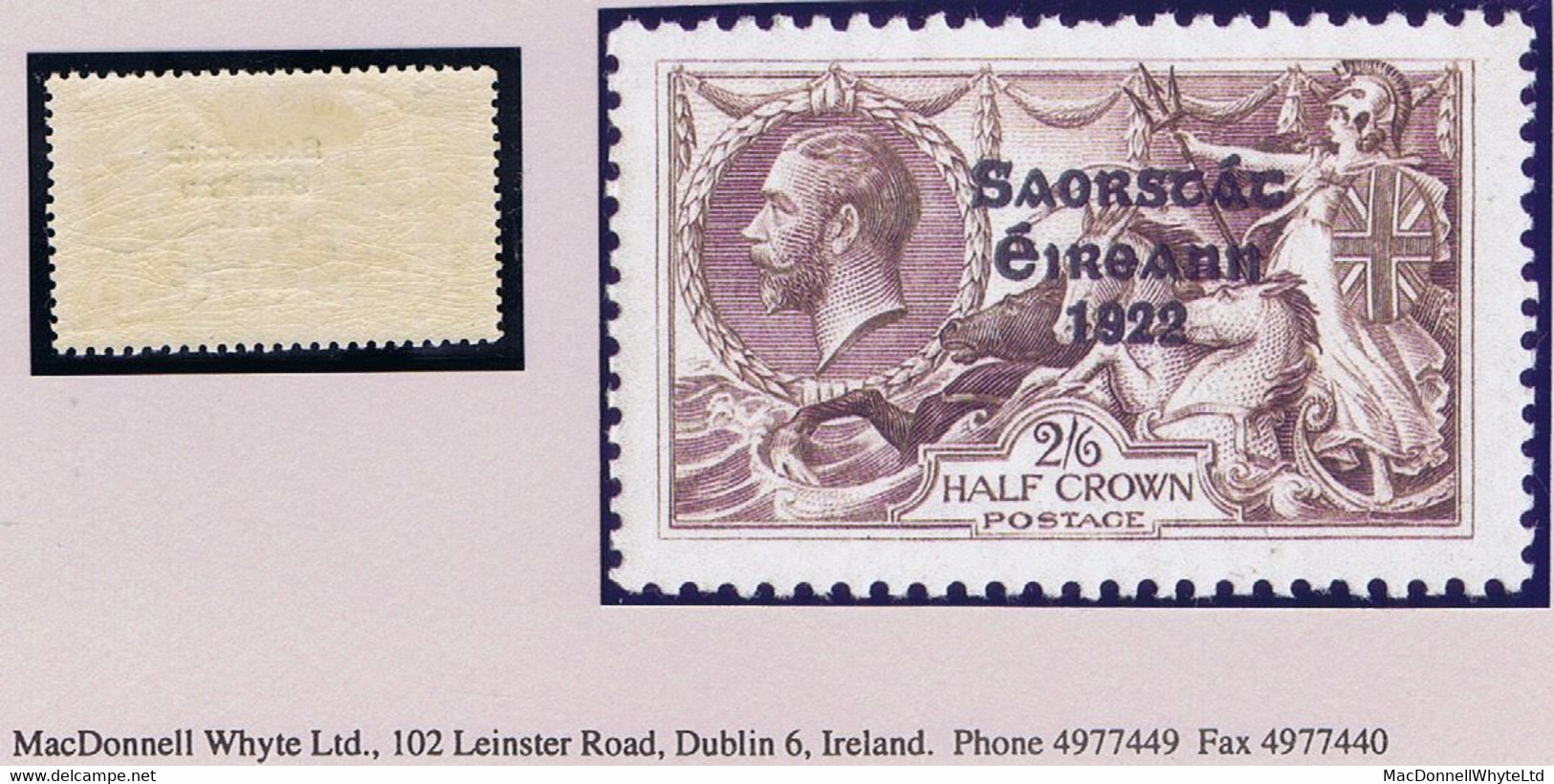 Ireland 1925 Saorstat 3-line Narrow Date Overprint, 2/6d Brown Fresh Mint Hinged - Neufs