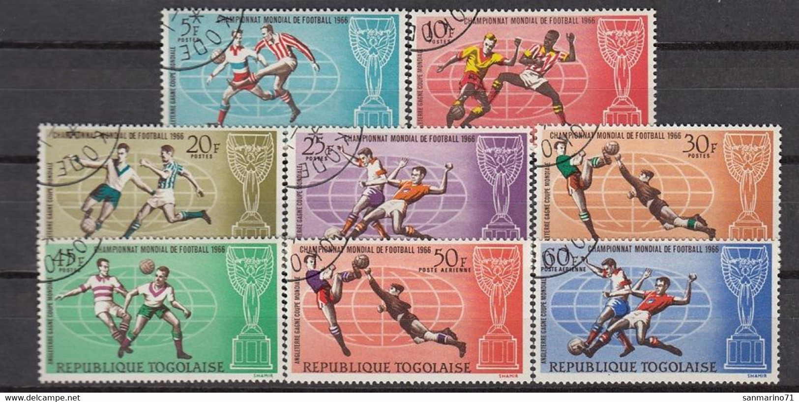 TOGO 532-539,used,football - Usati