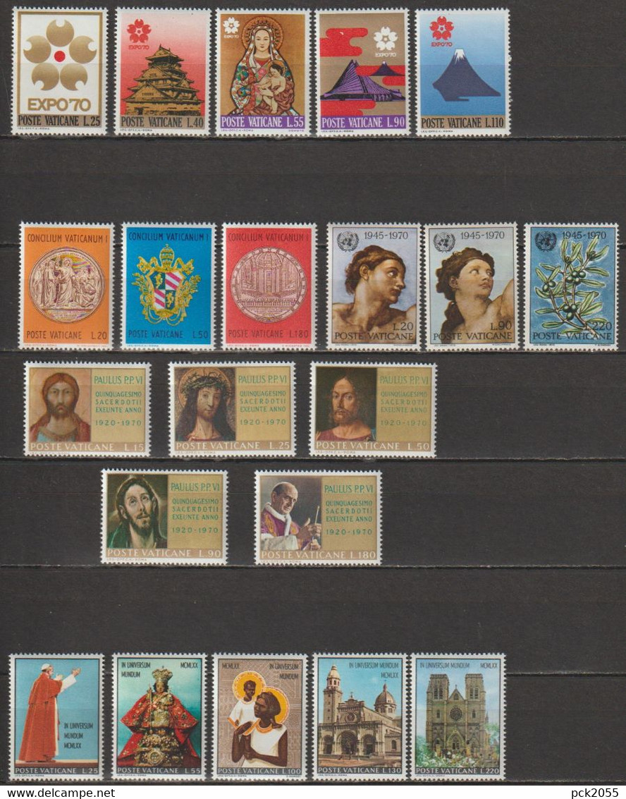 Vatikan Jahrgang 1970 Mi-Nr.556 - 576 ** Postfrisch Komplett ( D5312 )günstige Versandkosten - Annate Complete