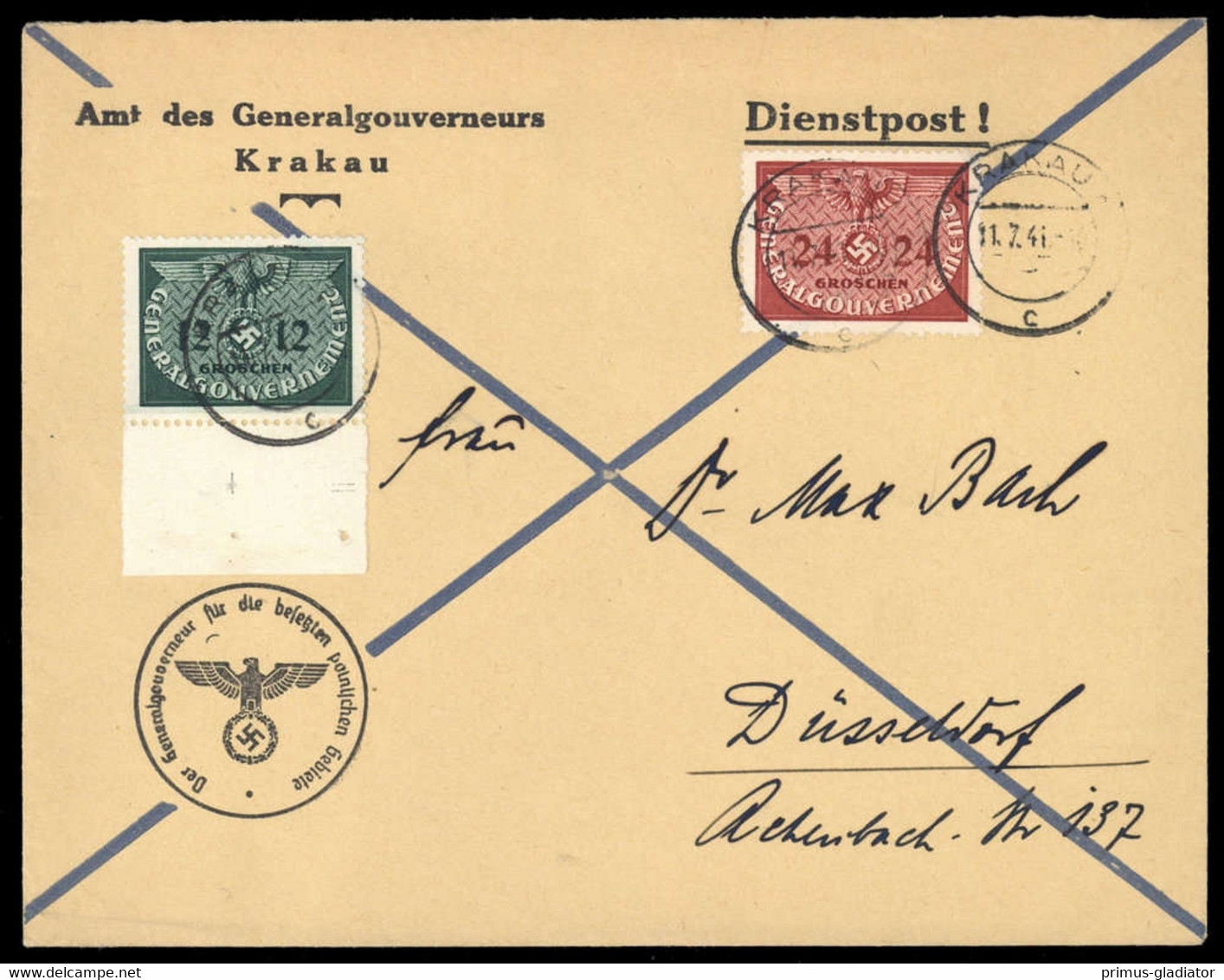 1940, Generalgouvernement, D 4 , 6, Brief - Besetzungen 1938-45