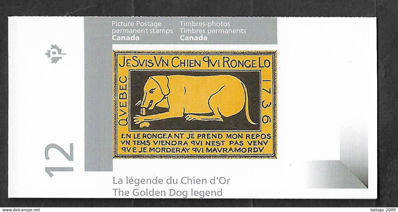 Canada Quebec Golden Dog Booklet 12 Picture Postage Permanent Stamps - Carnet Timbres-Photos Légende Chien D'Or 1736 - Nuovi