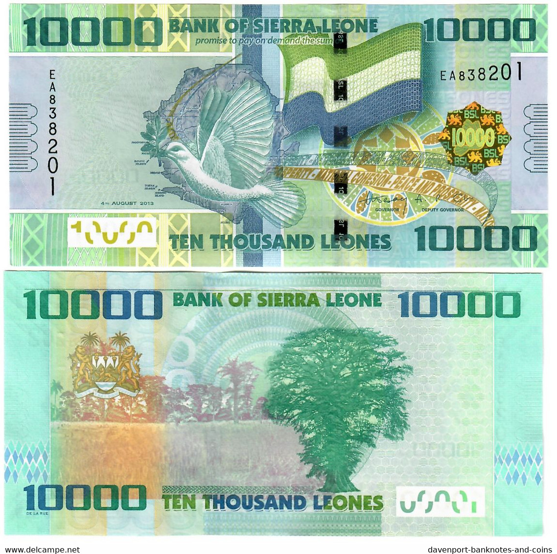 SIERRA LEONE 1000 Leone Banknote World Paper Money UNC Currency Pick p30 2010