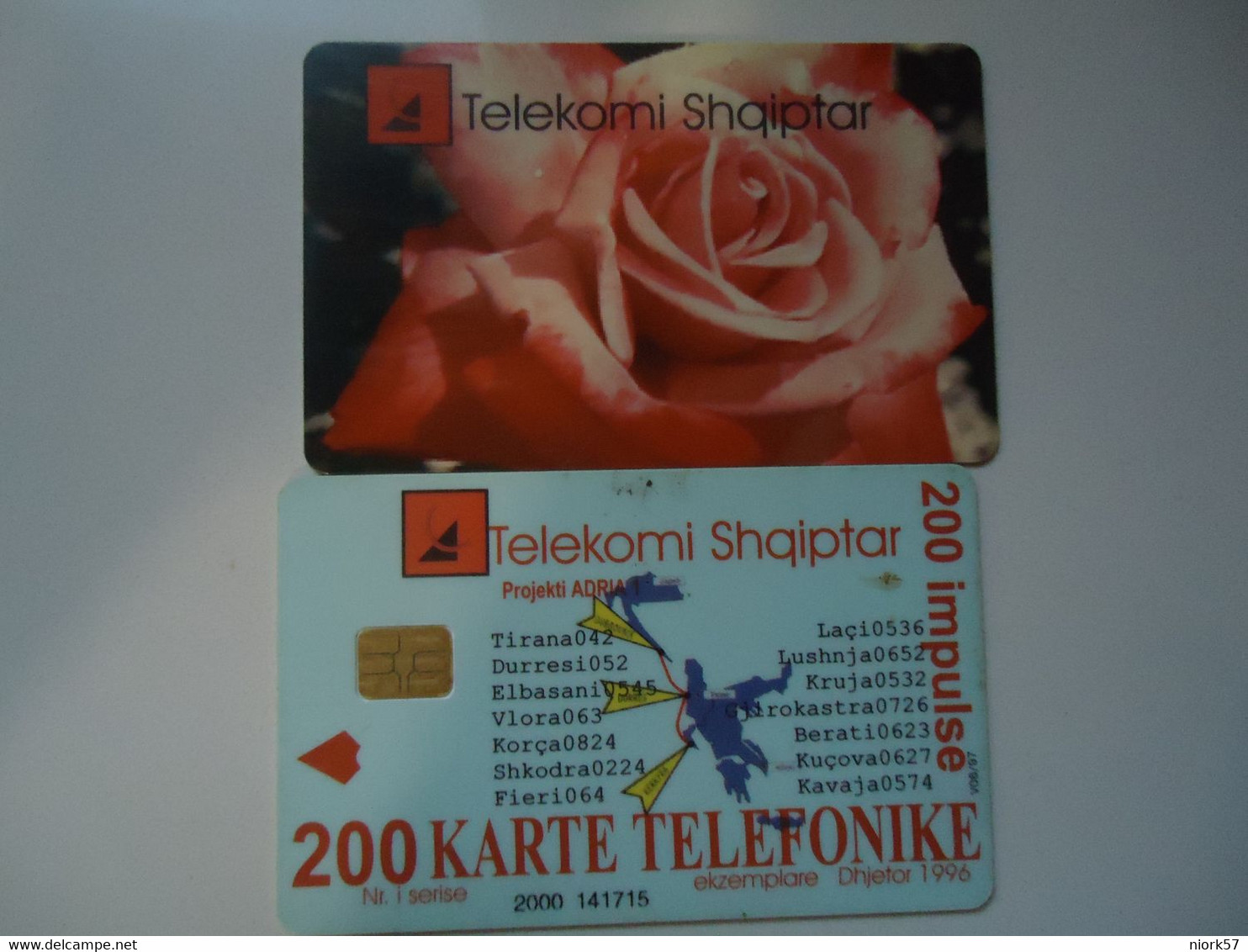 ALBANIA   USED   PHONECARDS  ADVERSTISING ROSES - Albanie