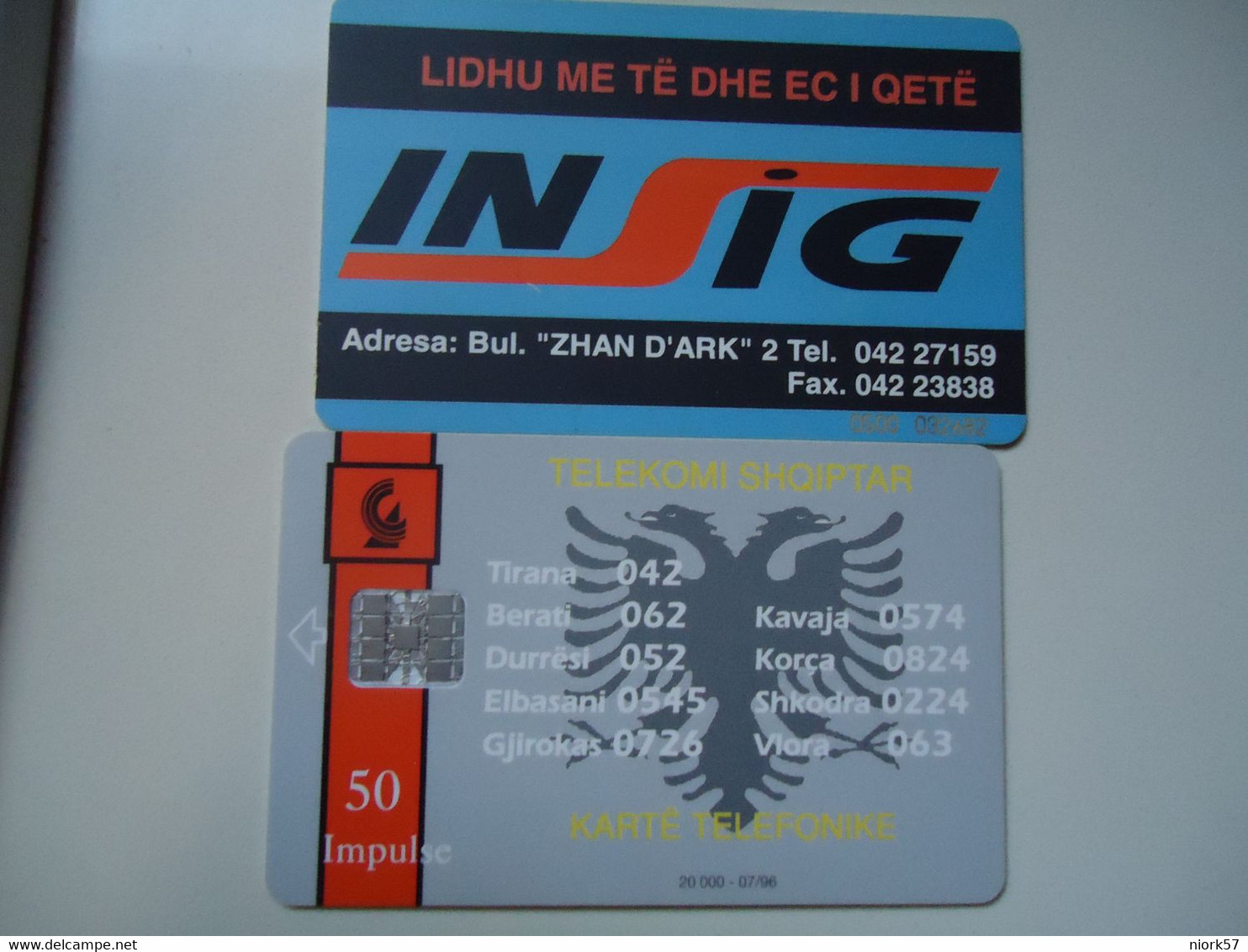 ALBANIA   USED   PHONECARDS  ADVERSTISING TIR 20000 - Albanie