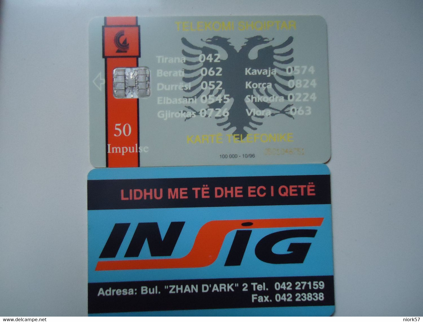 ALBANIA   USED   PHONECARDS  ADVERSTISING TIR 100000 - Albanië