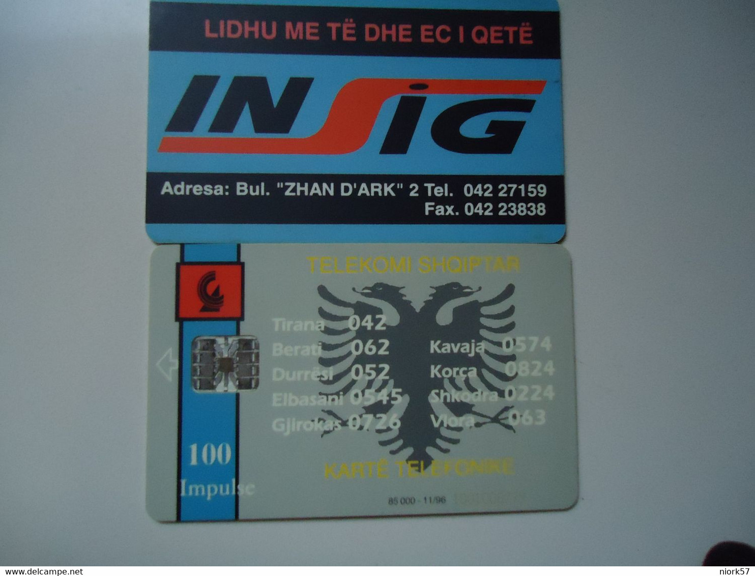 ALBANIA   USED   PHONECARDS  ADVERSTISING TIR 20000 - Albanien