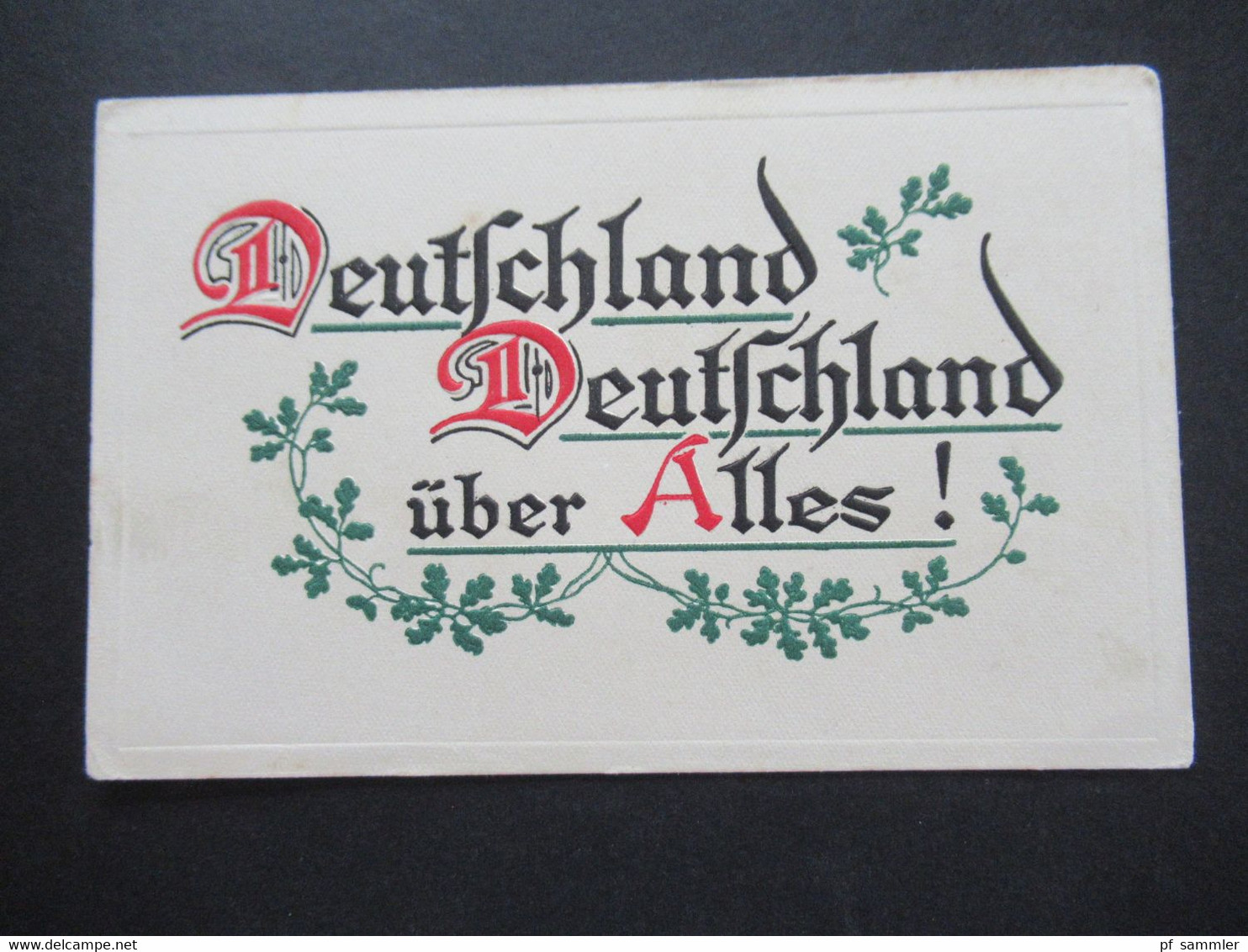 Relief / Präge AK 1.WK Um 1915 Nationalhymne Deutschland Deutschland über Alles! Ungebraucht - Guerre 1914-18