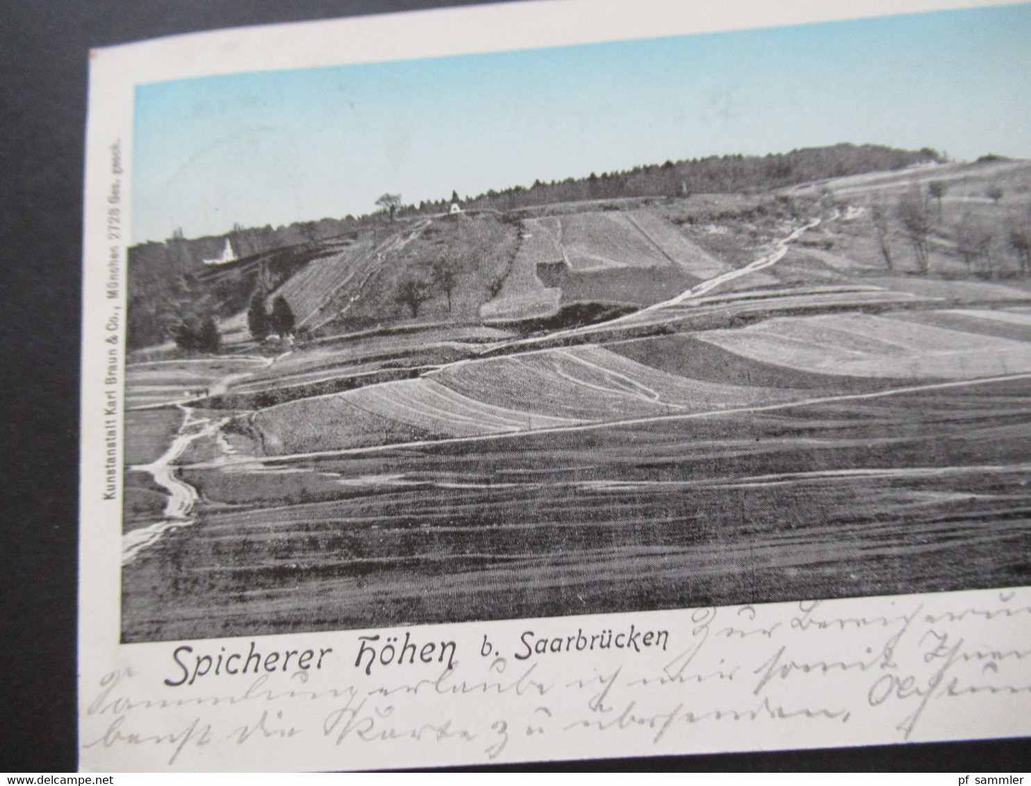 DR AK 1902 Spicher Höhen Bei Saarbrücken Kunstanstalt Karl Braun & Co. Nach Straßburg Im Elsass Gesendet! - Saarbruecken