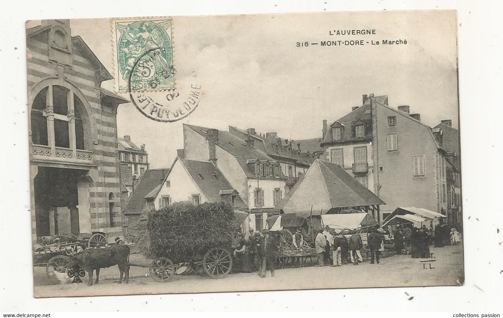 Cp, Commerce , Le Marché ,63 , MONT DORE, Voyagée , Attelage - Marchés