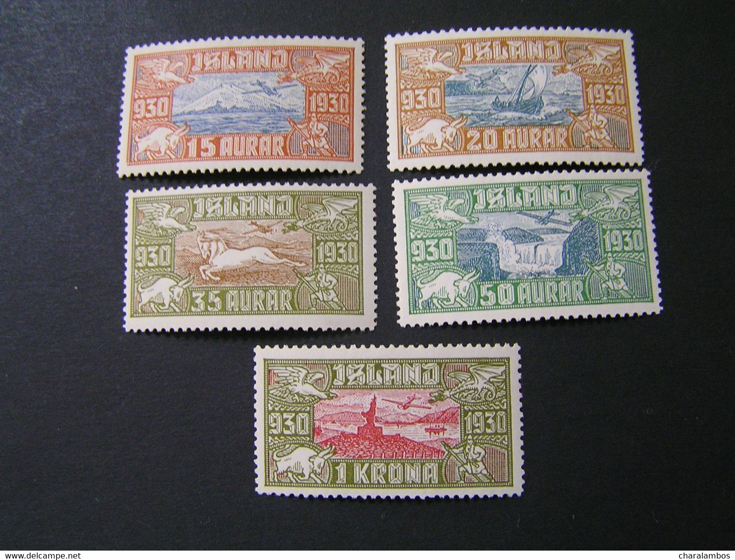 ICELAND 1930 Airmail Yvert No A4/A8 MNH.. - Luftpost