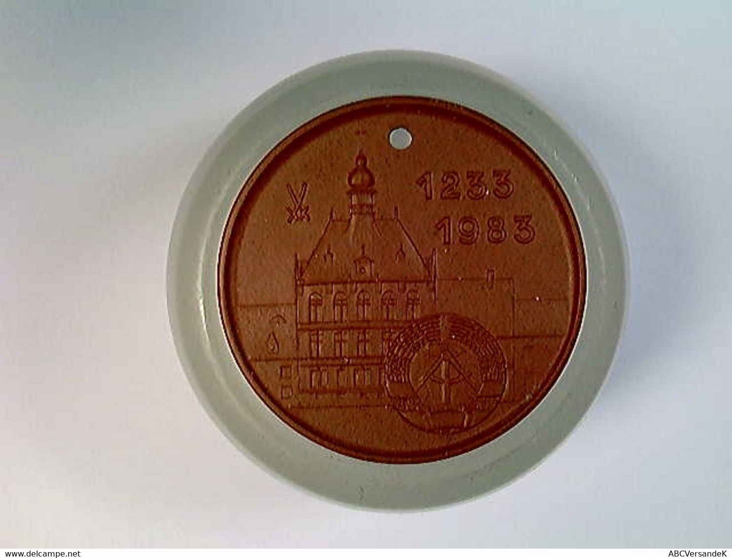 Medaille Meissen, 750 Jahre Stadt Frohburg, Porzellan, 1983 - Numismatiek