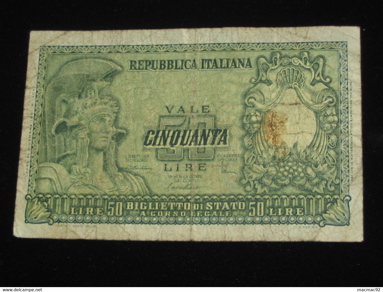 Italie - Italia 50 Lire -1951 - Biglietto Di Stato A Corso Legale    **** EN ACHAT IMMEDIAT **** - Regno D'Italia – Autres