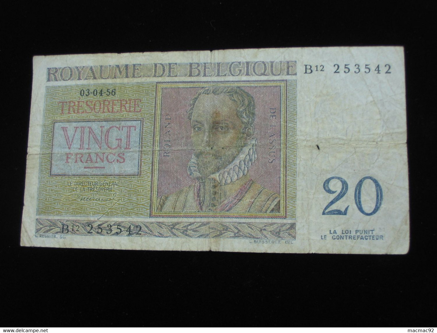 BELGIQUE - 20 Francs 1956 - Twintig Frank  - Banque Nationale De Belgique  **** EN ACHAT IMMEDIAT **** - Other & Unclassified