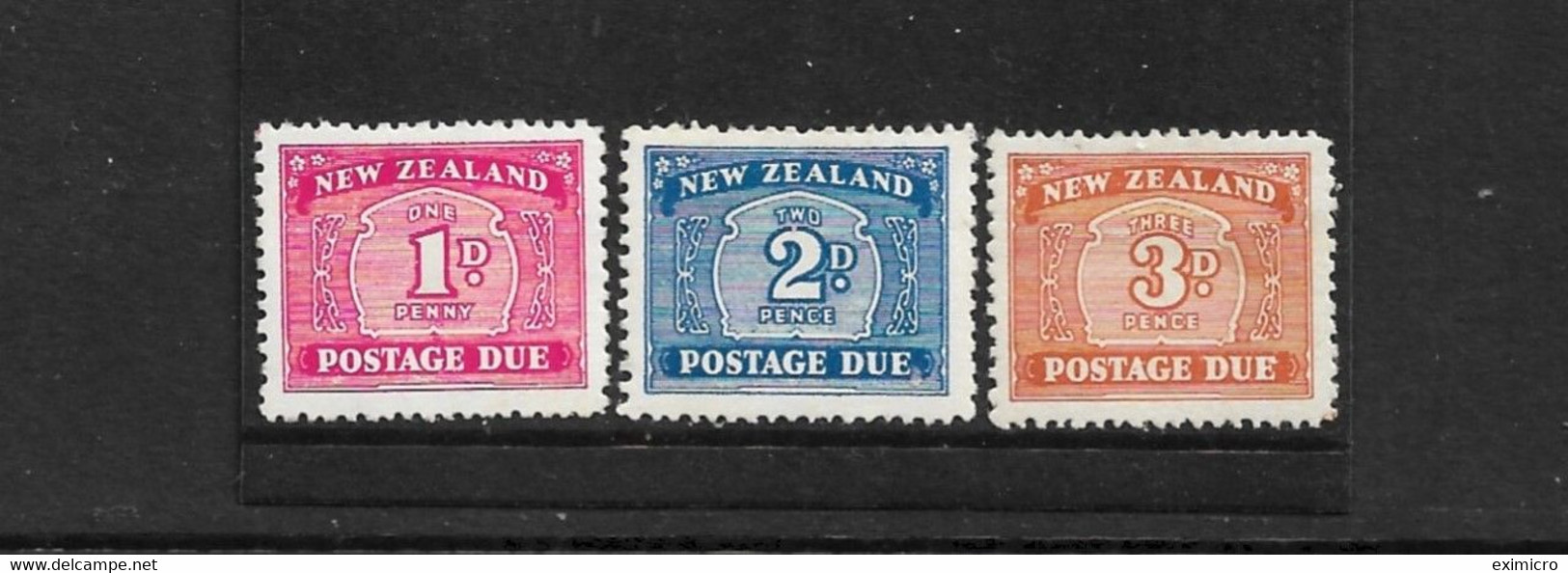 NEW ZEALAND 1943 - 1949 POSTAGE DUE SET SG D45/D47aw MOUNTED MINT Cat £35 - Impuestos