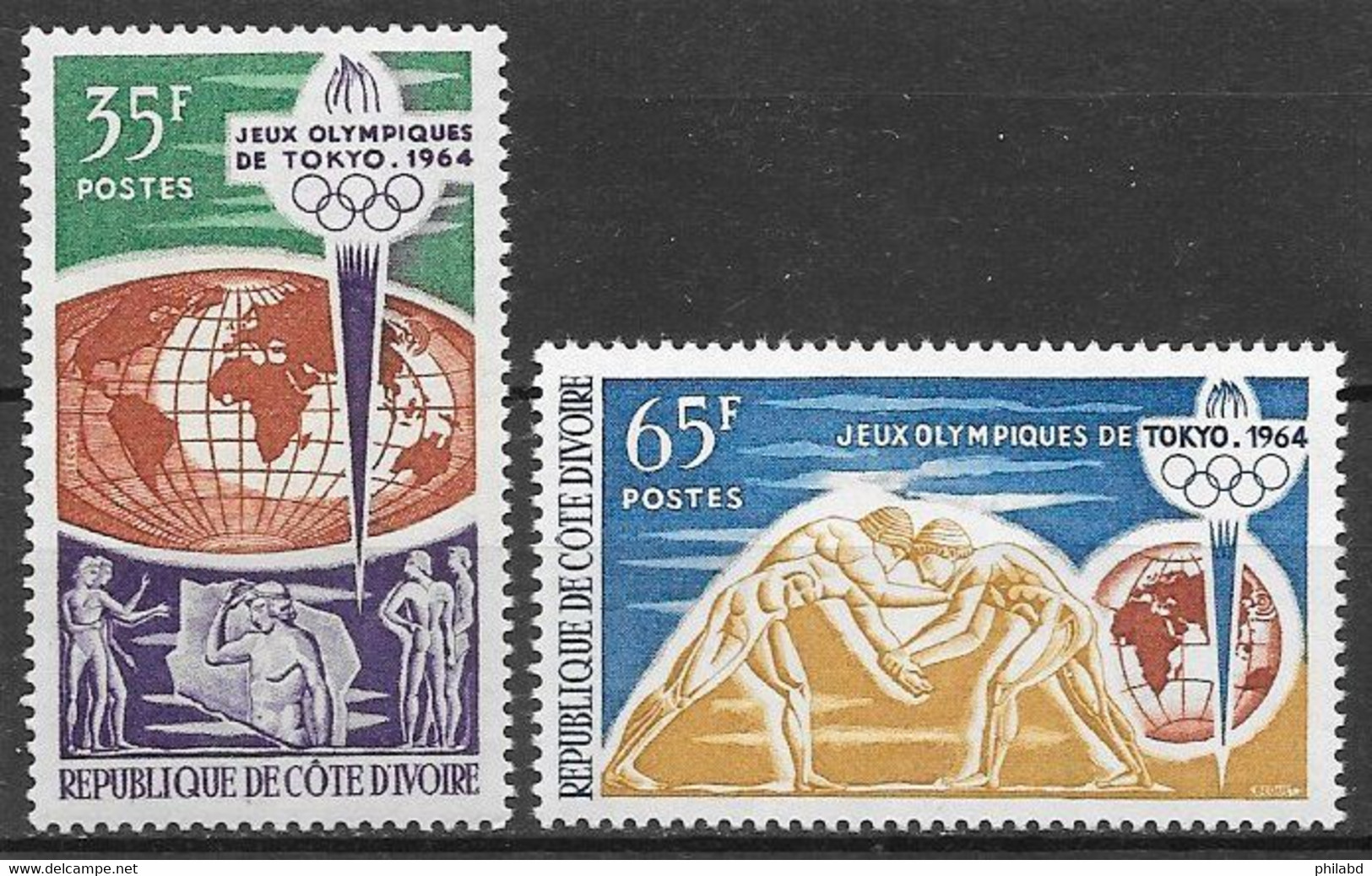 Côte D'Ivoire N°225 & 226 Sport JO Tokyo 1964 ** - Ivory Coast (1960-...)