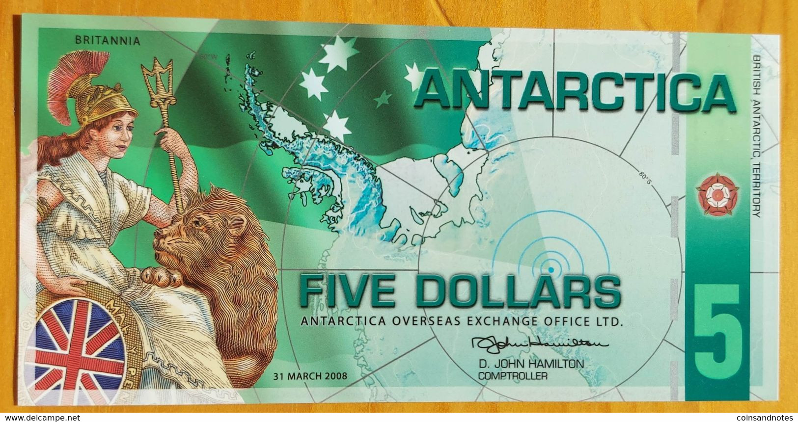 Antarctica (South Pole) 2008 - Five Dollars ‘Britannia’ - UNC - Otros – América