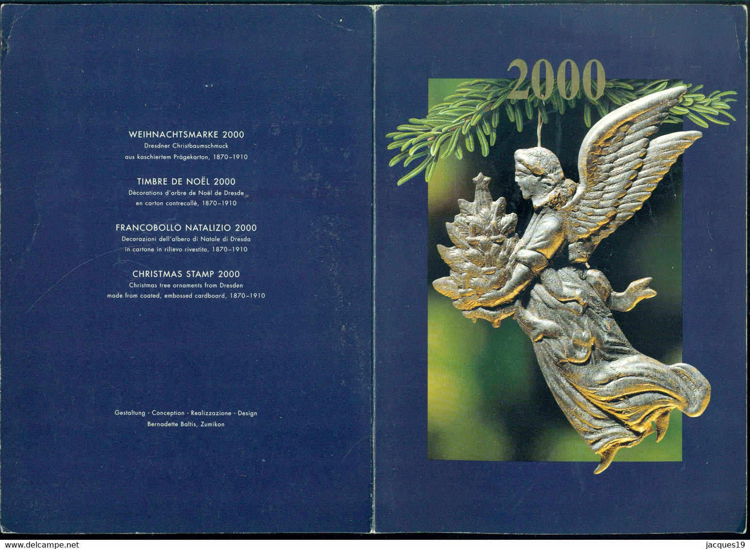 Schweiz 2000 Carnet Frohe Weihnachten Bernadette Baldis - Diegem