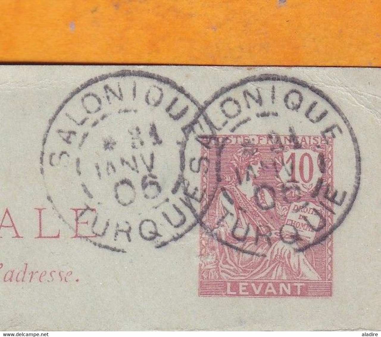 1906 - Entier CP Mouchon 10 Centimes Mouchon Levant De Salonique Vers  Paris - Daguin - Covers & Documents