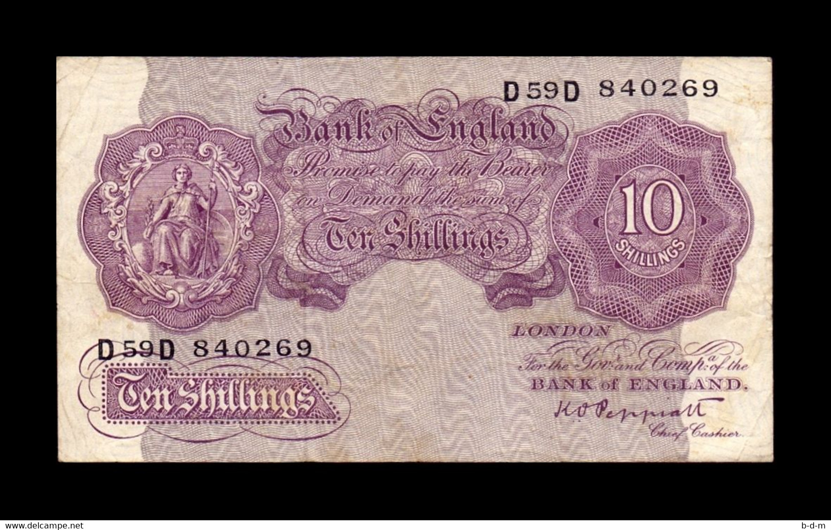 Gran Bretaña Great Britain 10 Shillings 1940-1948 Pick 366 BC/MBC F/VF - 1 Pound