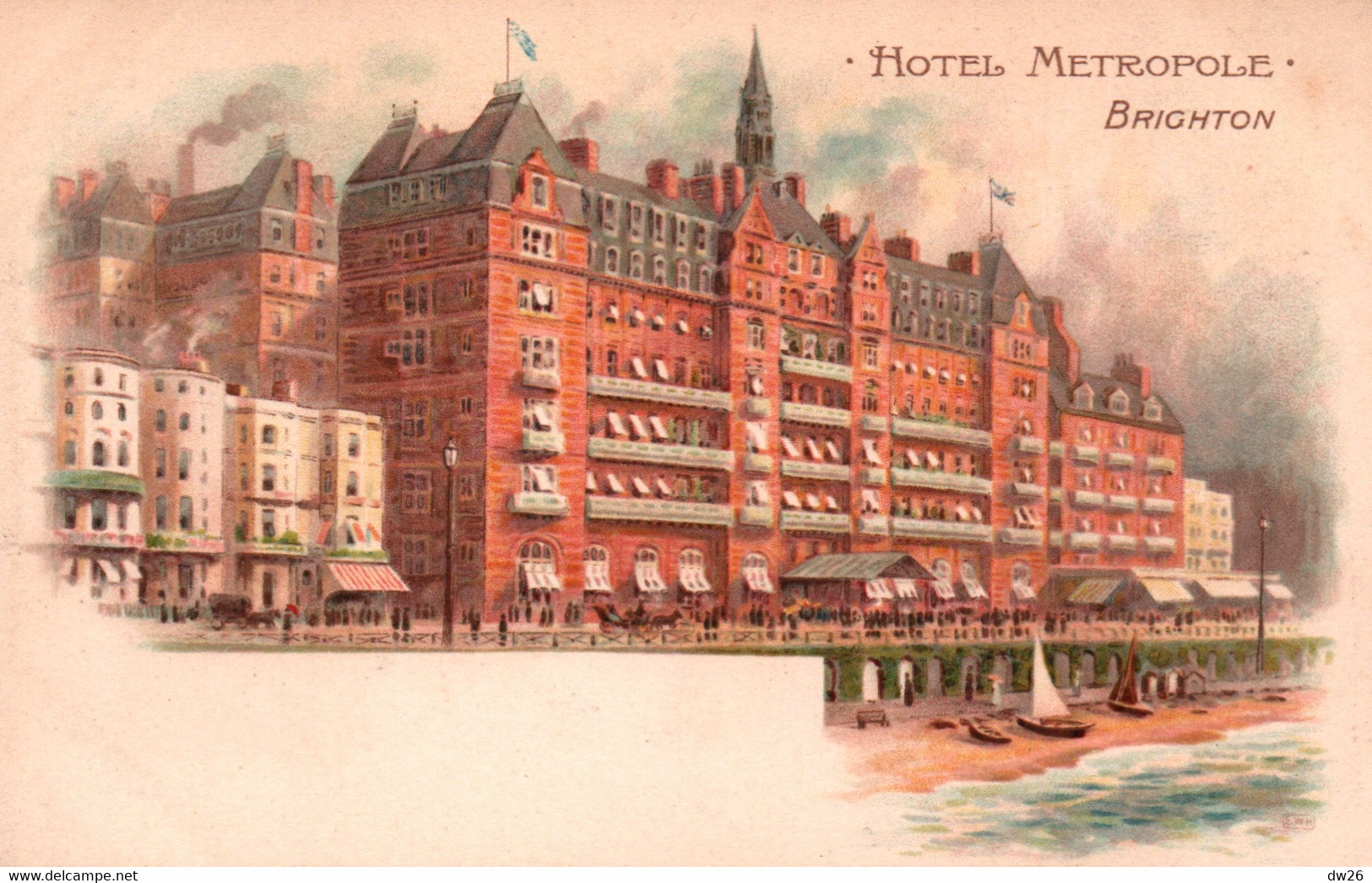 Illustration - Hotel Metropole Brighton (Sussex) Uncirculated Post Card - Hotels & Restaurants