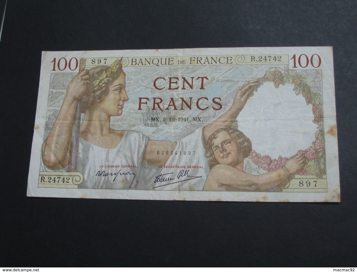 100 Cent Francs - SULLY  - 2-10-1941   **** EN ACHAT IMMEDIAT **** - 100 F 1939-1942 ''Sully''