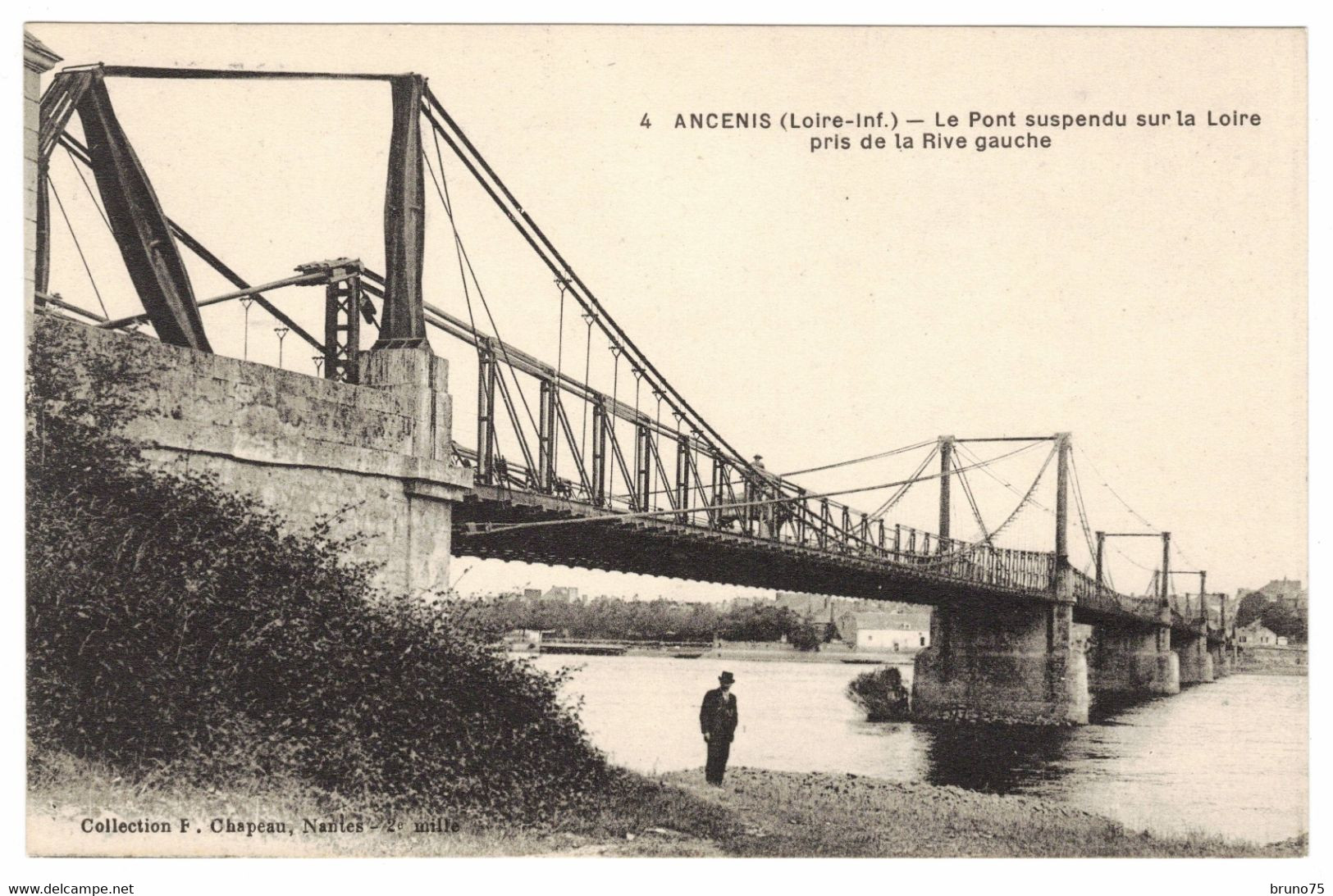 44 - ANCENIS - Le Pont Suspendu Sur La Loire Pris De La Rive Gauche - Ancenis