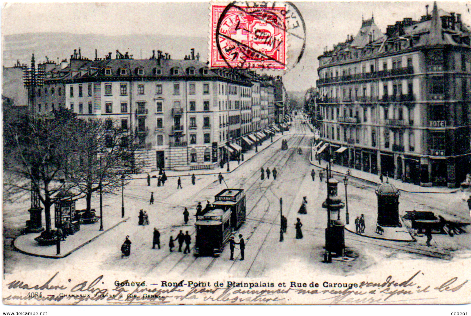 GENEVE  ROND POINT DE PLAINPALAIS ET RUE CAROUGE  En 1905 - Carouge