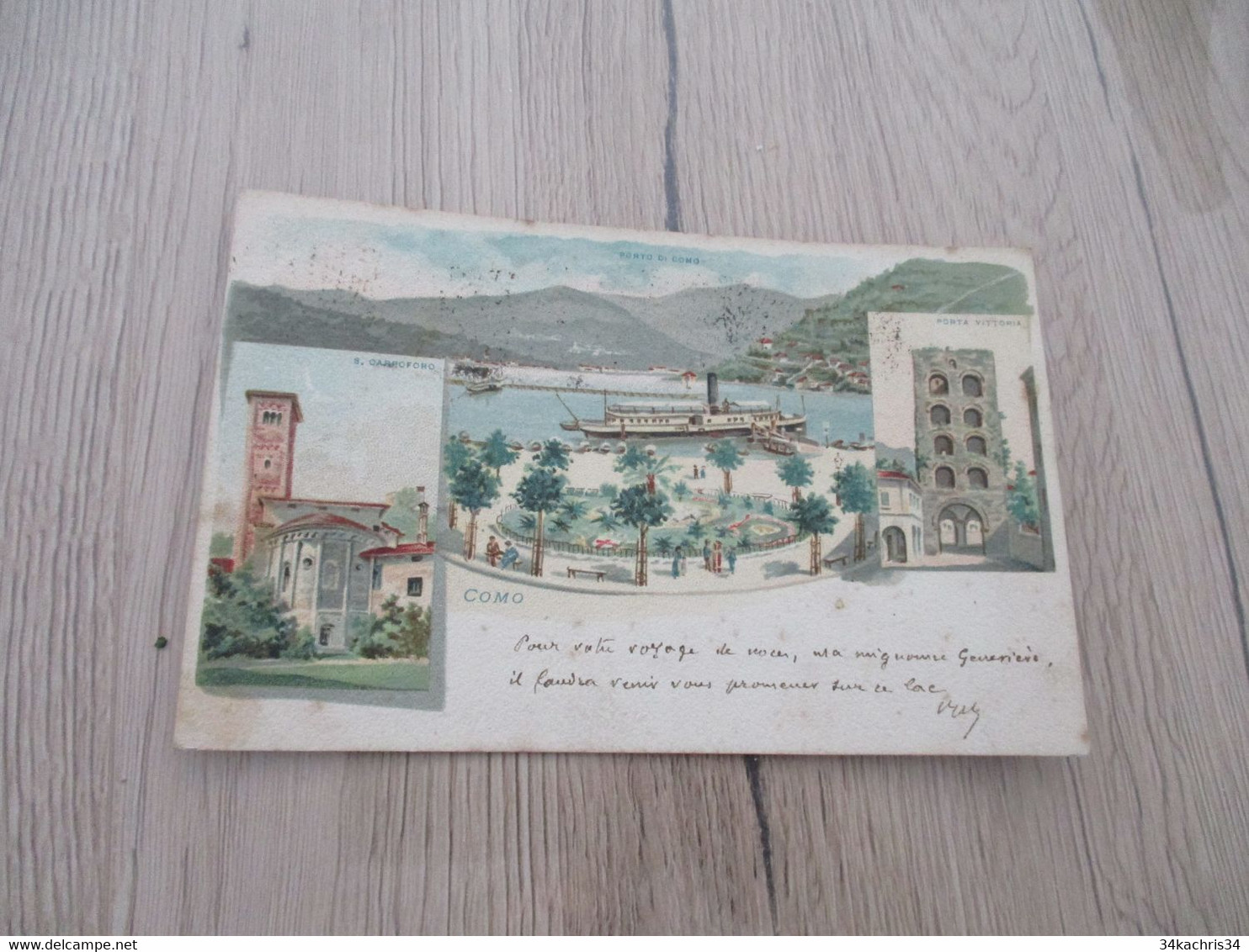 CPA Italie Italia Litho Avant 1906 Como Multi Vues - Como