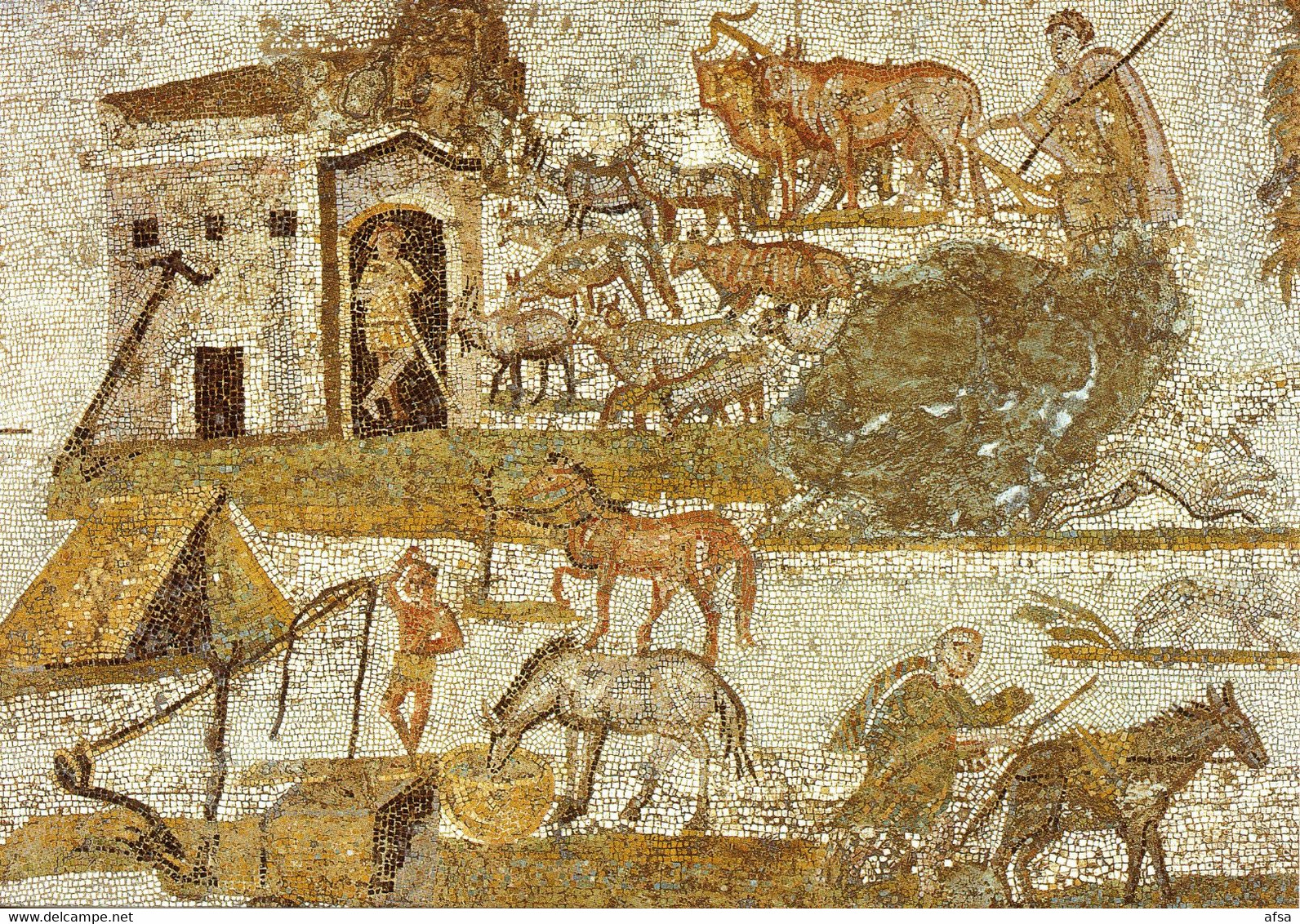 Mosaîques Romaines (Exploitation Rurale III éme .Siècle.ap. J-C  ) Musée Du Bardo - Musées