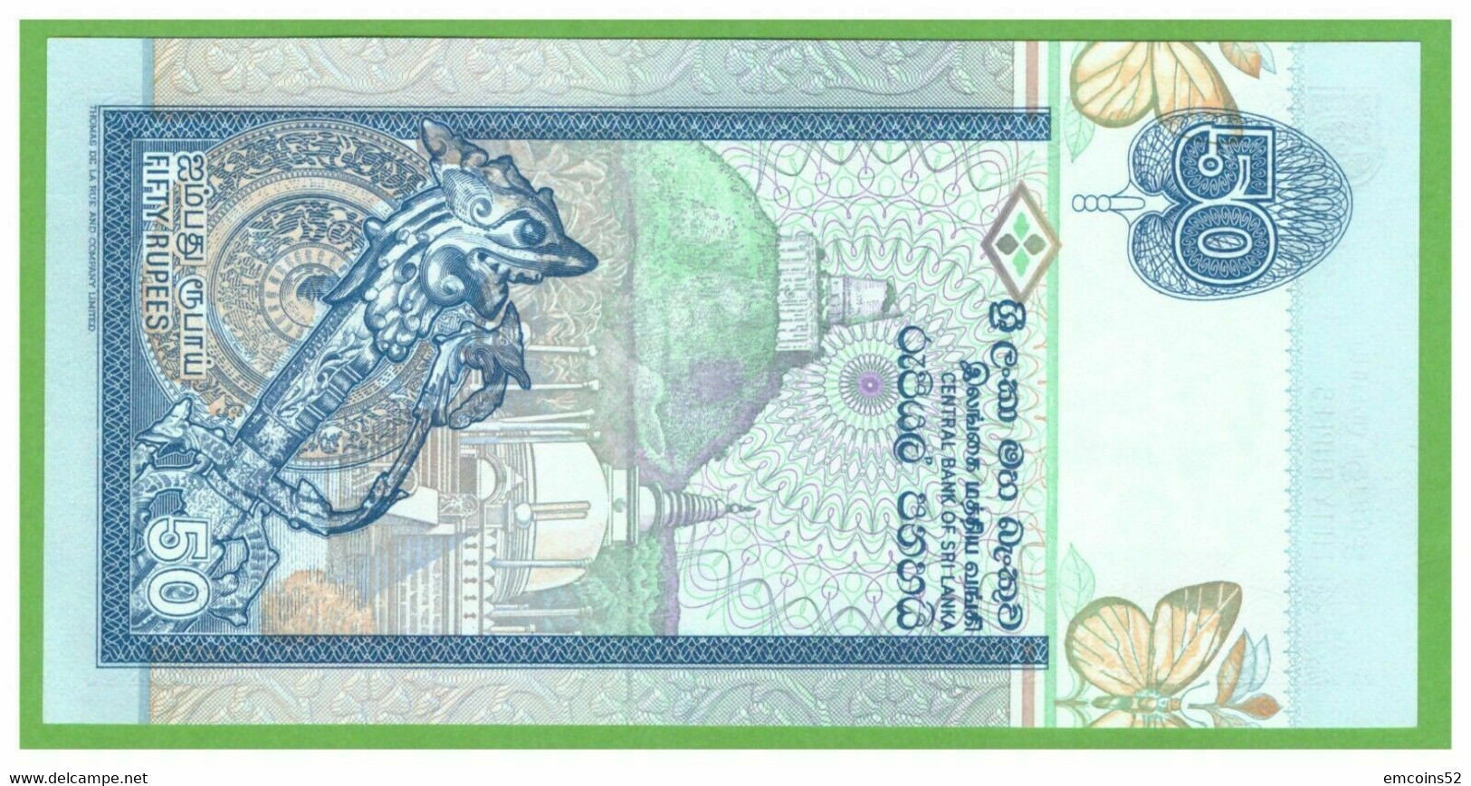 SRI LANKA 50 RUPEES 1991  P-104a UNC - Sri Lanka