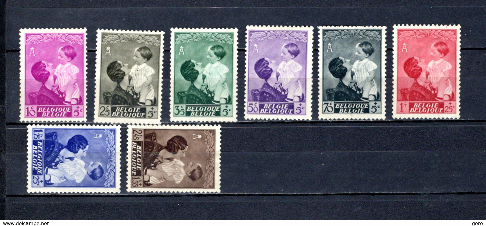 Bélgica   1937  .-   Y&T Nº    447/454   *  (c/charniere ) - 1929-1941 Big Montenez