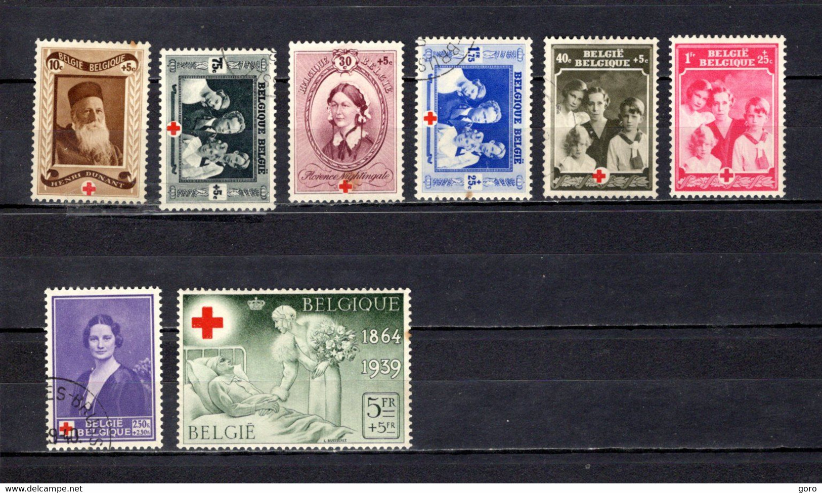 Bélgica   1939  .-   Y&T Nº    496/503 - 1929-1941 Groot Montenez