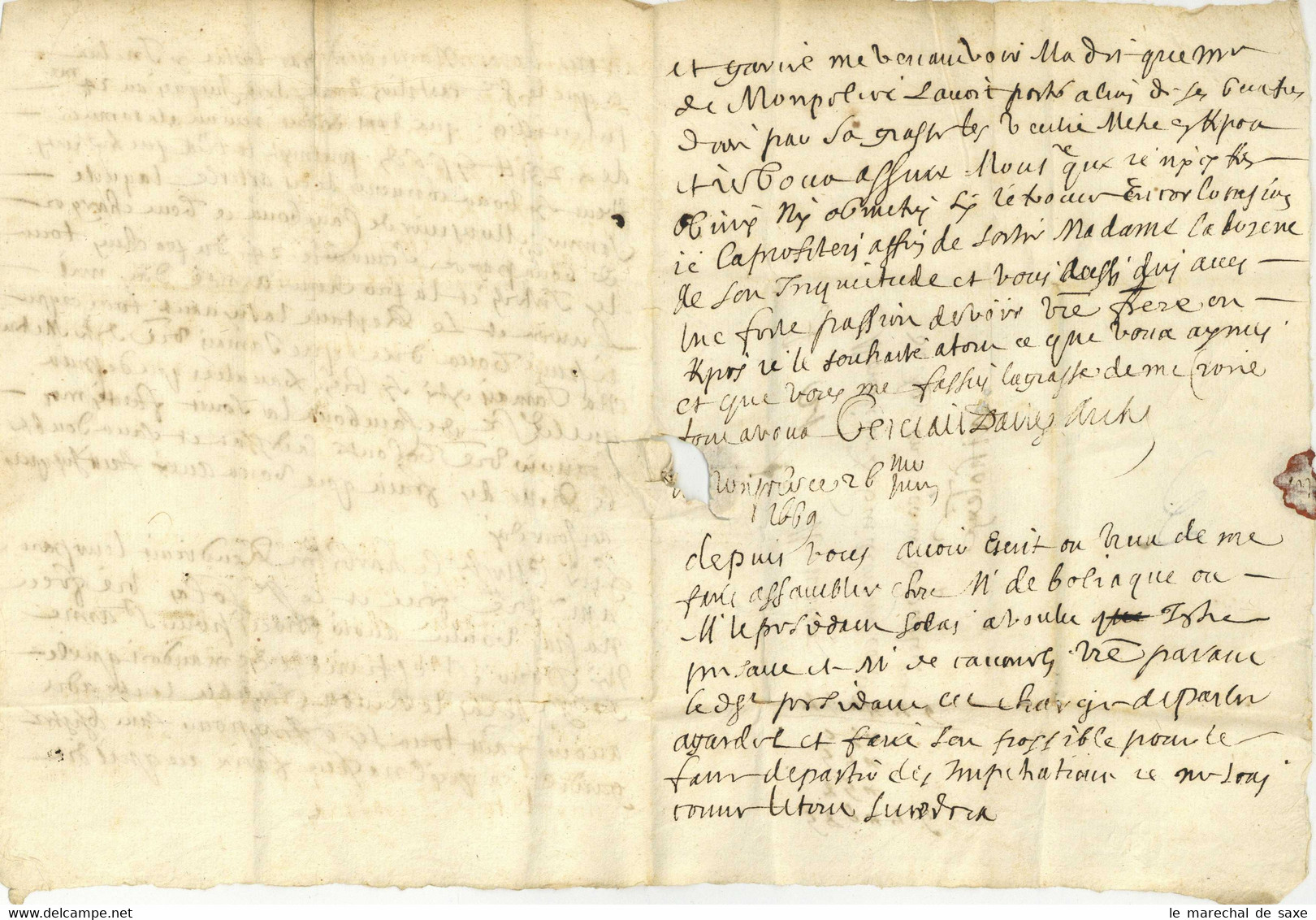 Avignon? Lettre Taxee 1669 Pour Toulouse A Guillermin Conseiller Du Roi  Au Parlement - ....-1700: Precursores