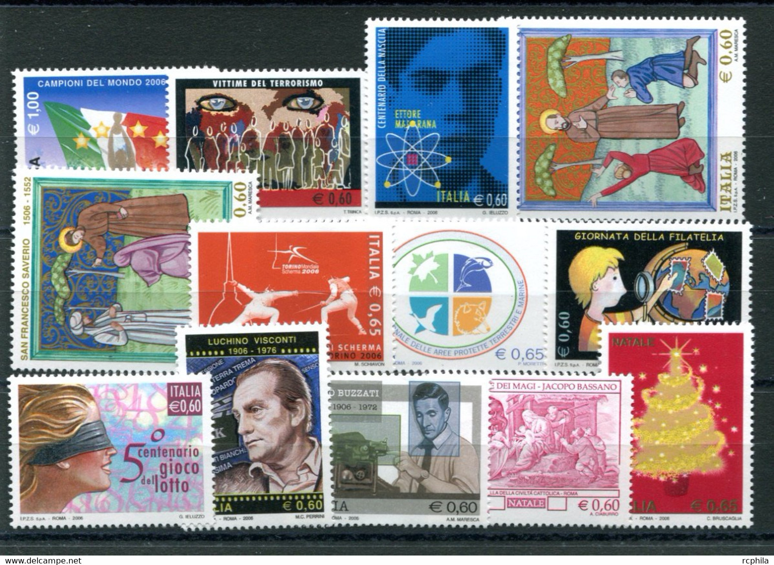 RC 22078 ITALIE LOT DE TIMBRES A LA FACIALE NEUFS ** SANS CHARNIERES - 2001-10: Nieuw/plakker