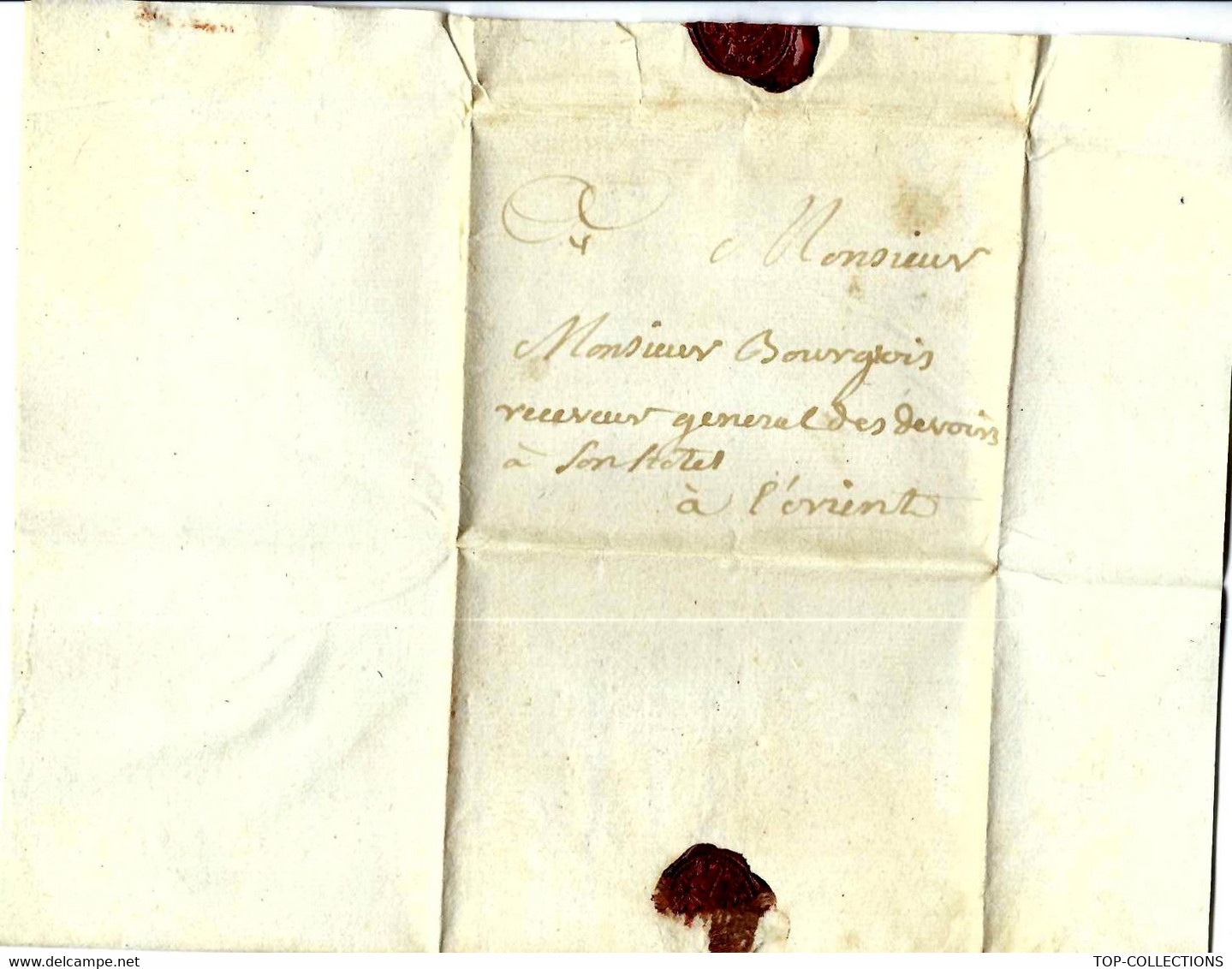 1778 ANCIEN REGIME LETTRE Signée Pour Bourgeois Receveur Général Des Fermes Ancien Régime Lorient - ... - 1799