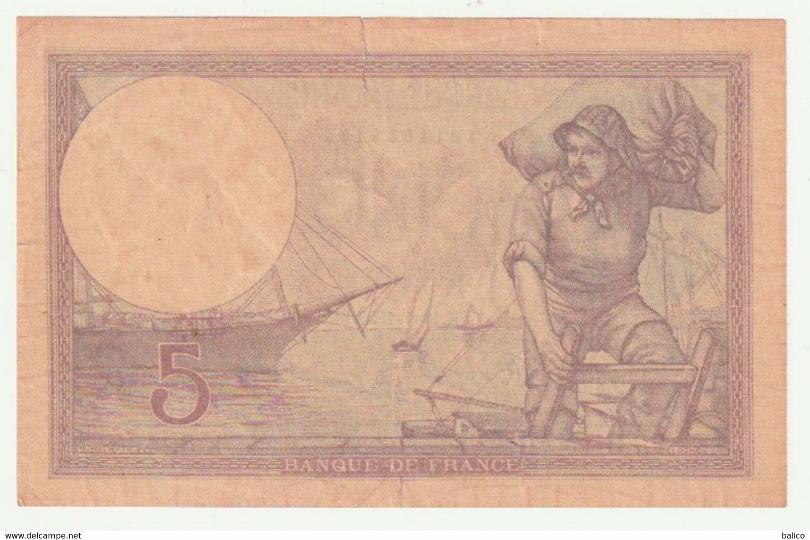 France - Billet 5 Francs Violet Du 12-1-1933   N°  K.52466  173 - 5 F 1917-1940 ''Violet''