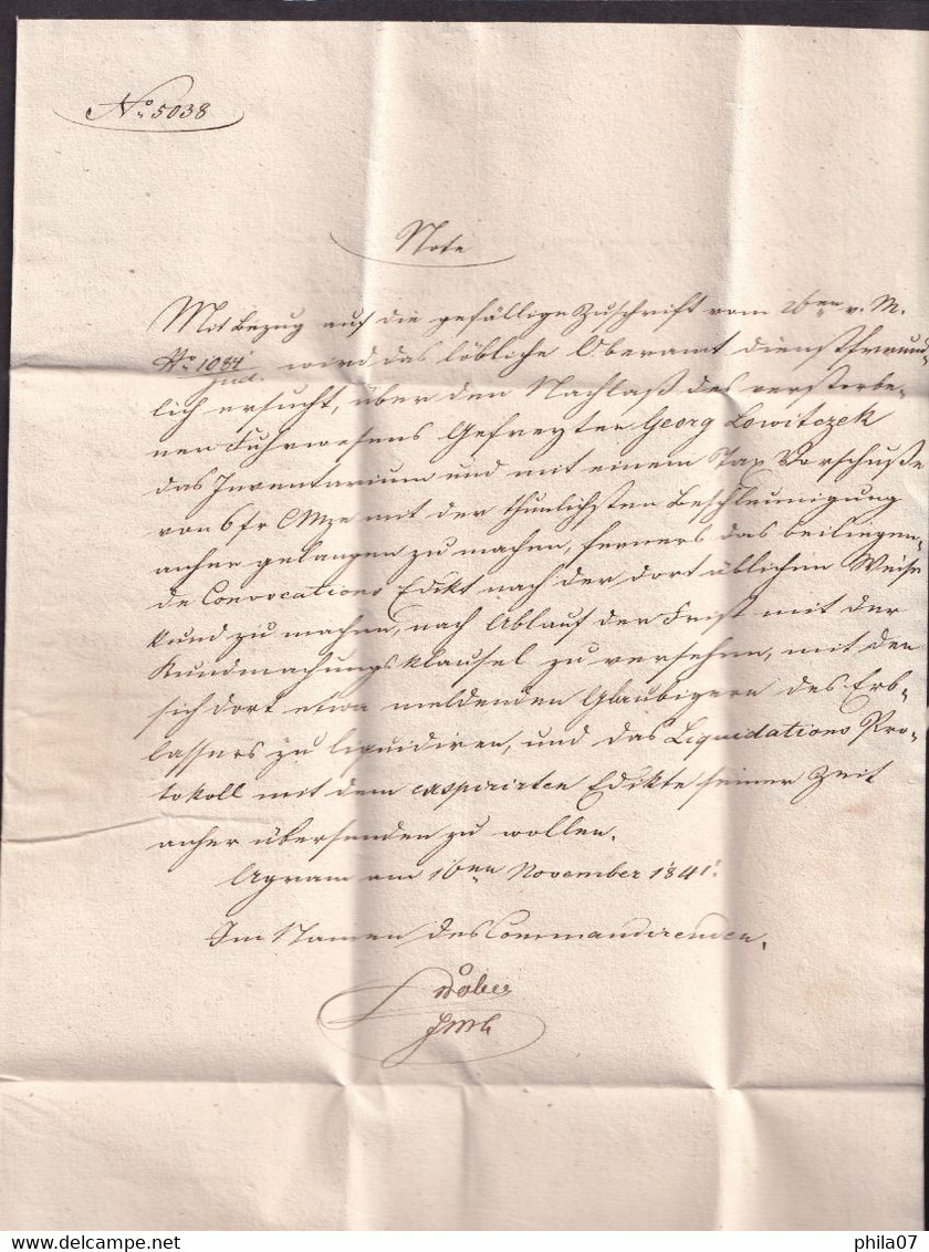 PRE-PHILATELY Croatia/Austria - Letter With Complete Content Sent To LUDENBURG (Breclav) From AGRAM (Zagreb) 23.11. 1841 - ...-1850 Préphilatélie