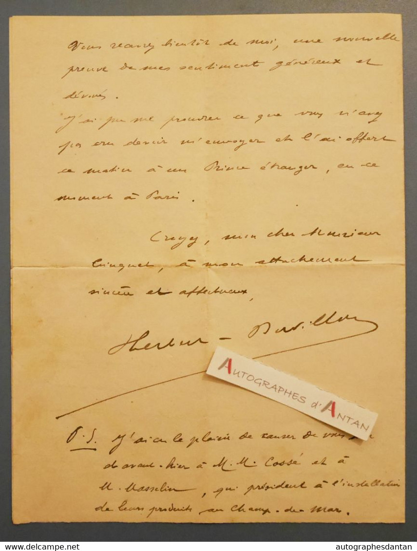 L.A.S 1889 à Prosper COINQUET Compositeur Poète Fut Maire Nord Sur Erdre > Signataire à Identifier Lettre Musique Nantes - Singers & Musicians